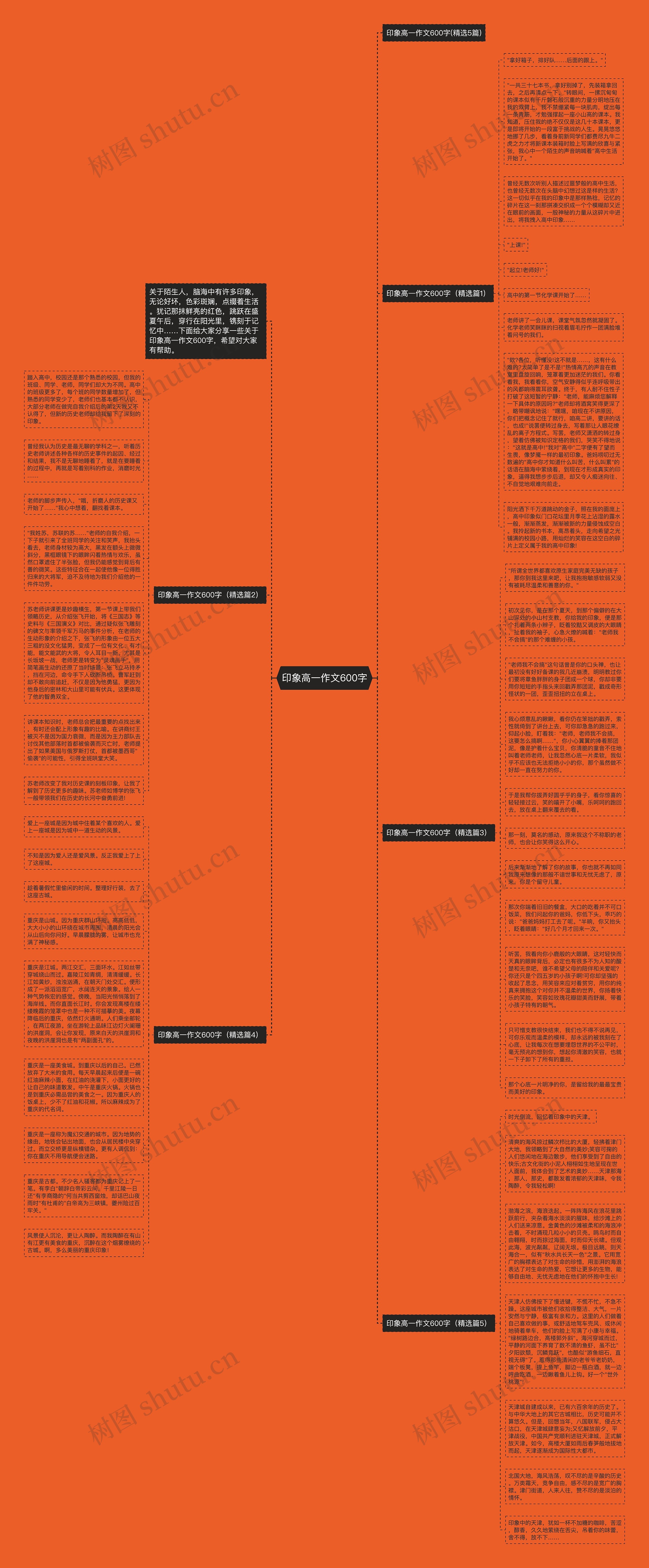 印象高一作文600字思维导图高清图 印象高一作文600字思维导图