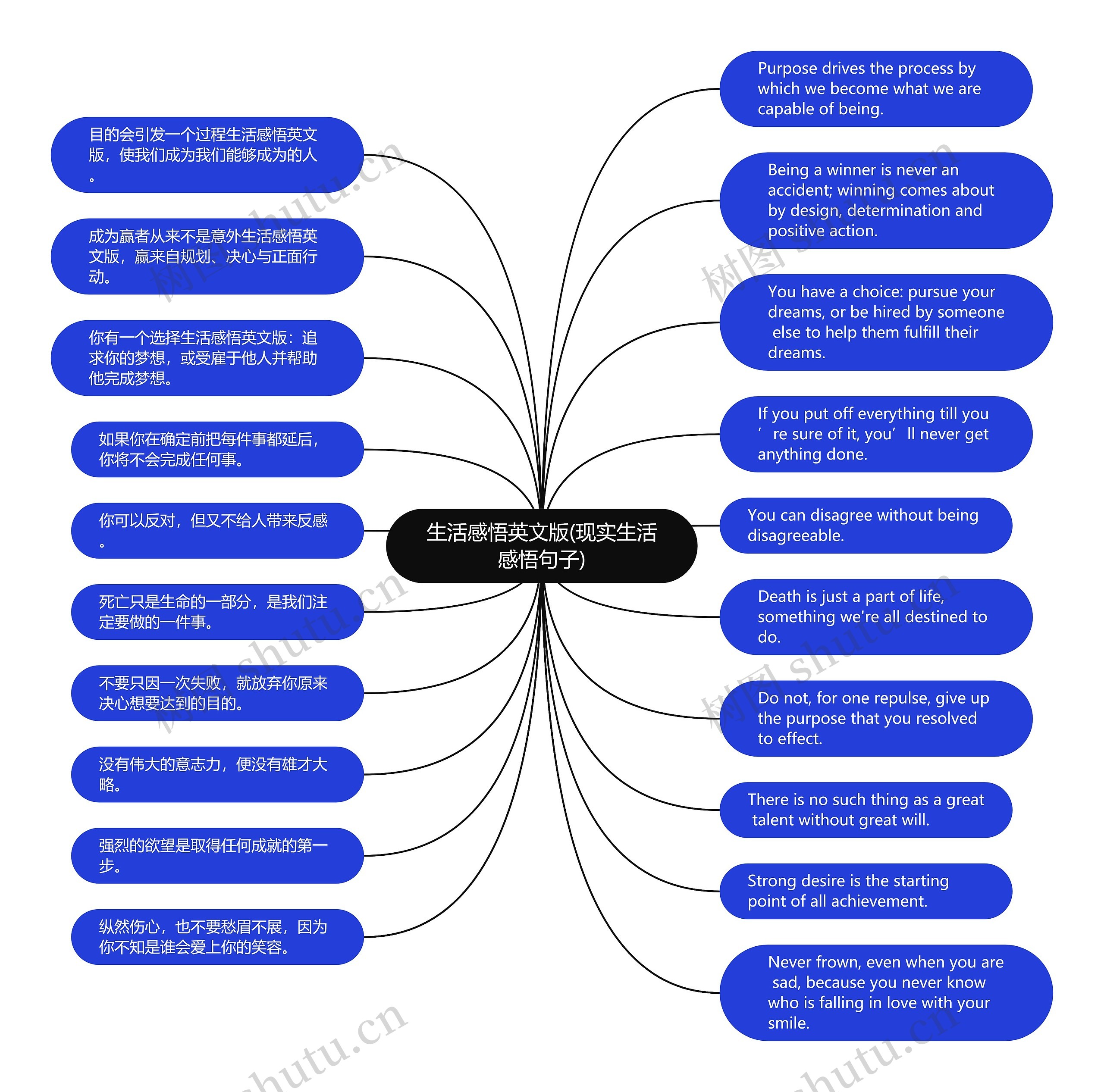 生活感悟英文版(现实生活感悟句子)思维导图