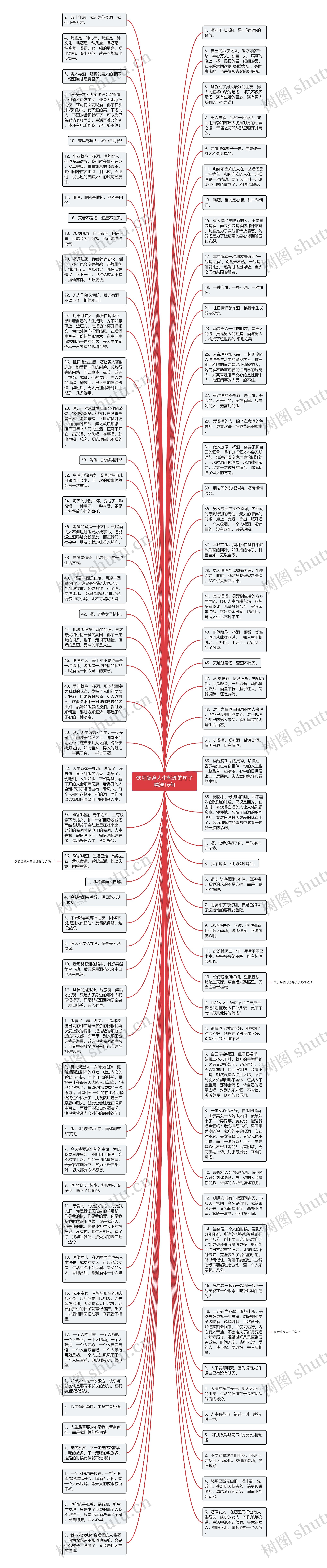 饮酒蕴含人生哲理的句子精选16句思维导图