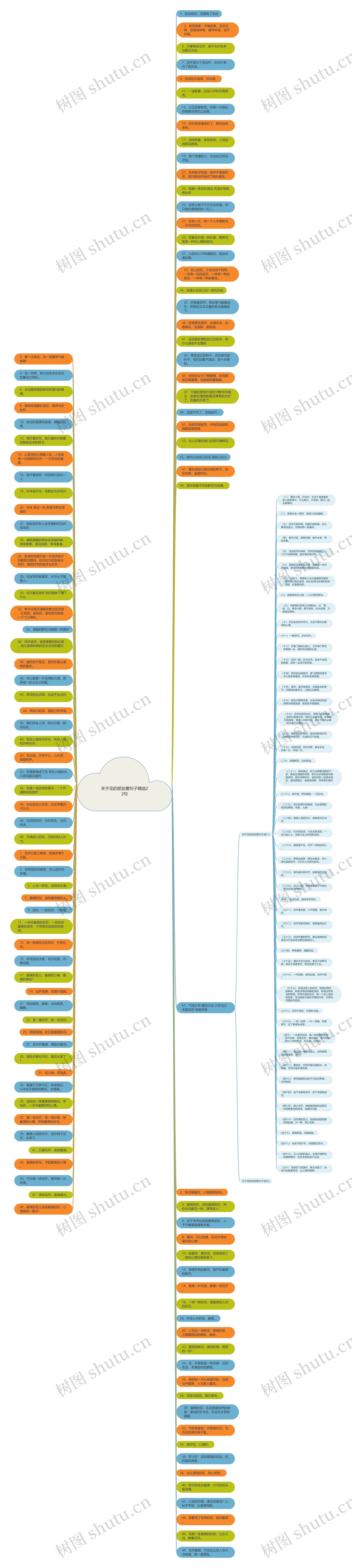 关于花的朋友圈句子精选22句思维导图