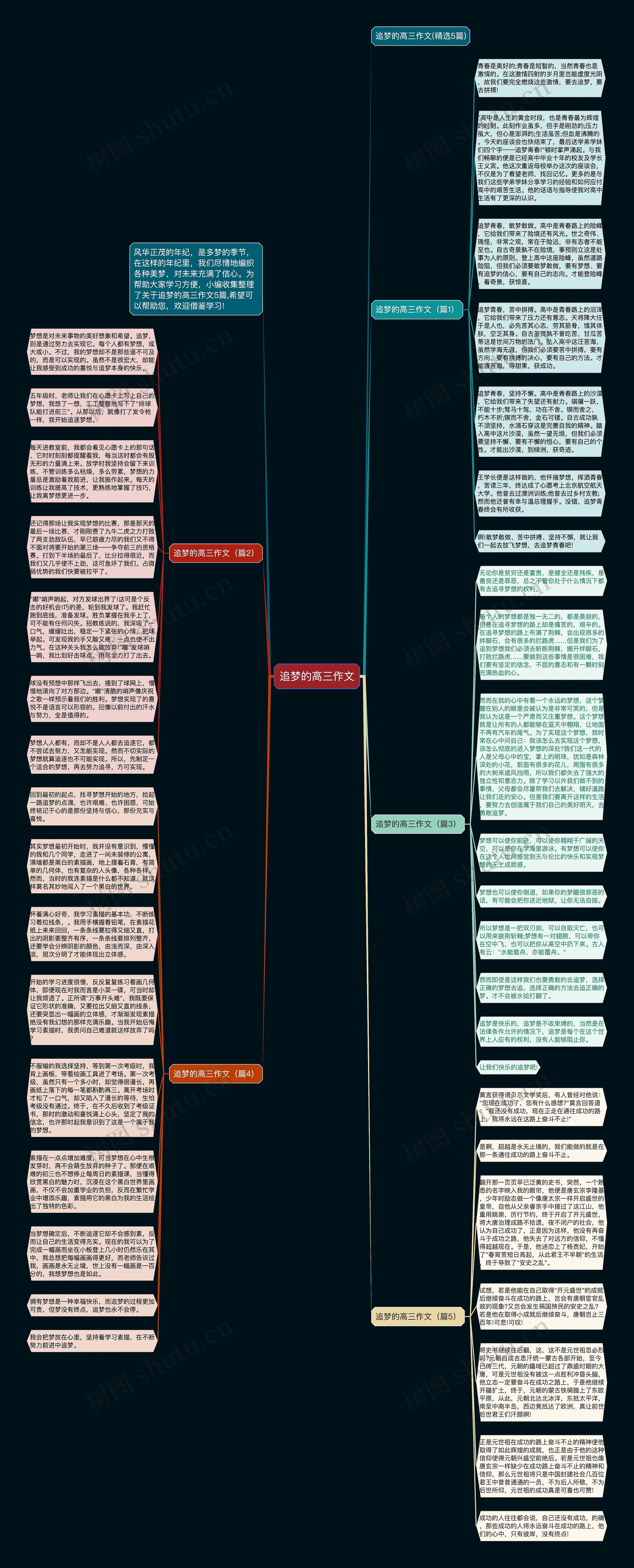 追梦的高三作文思维导图