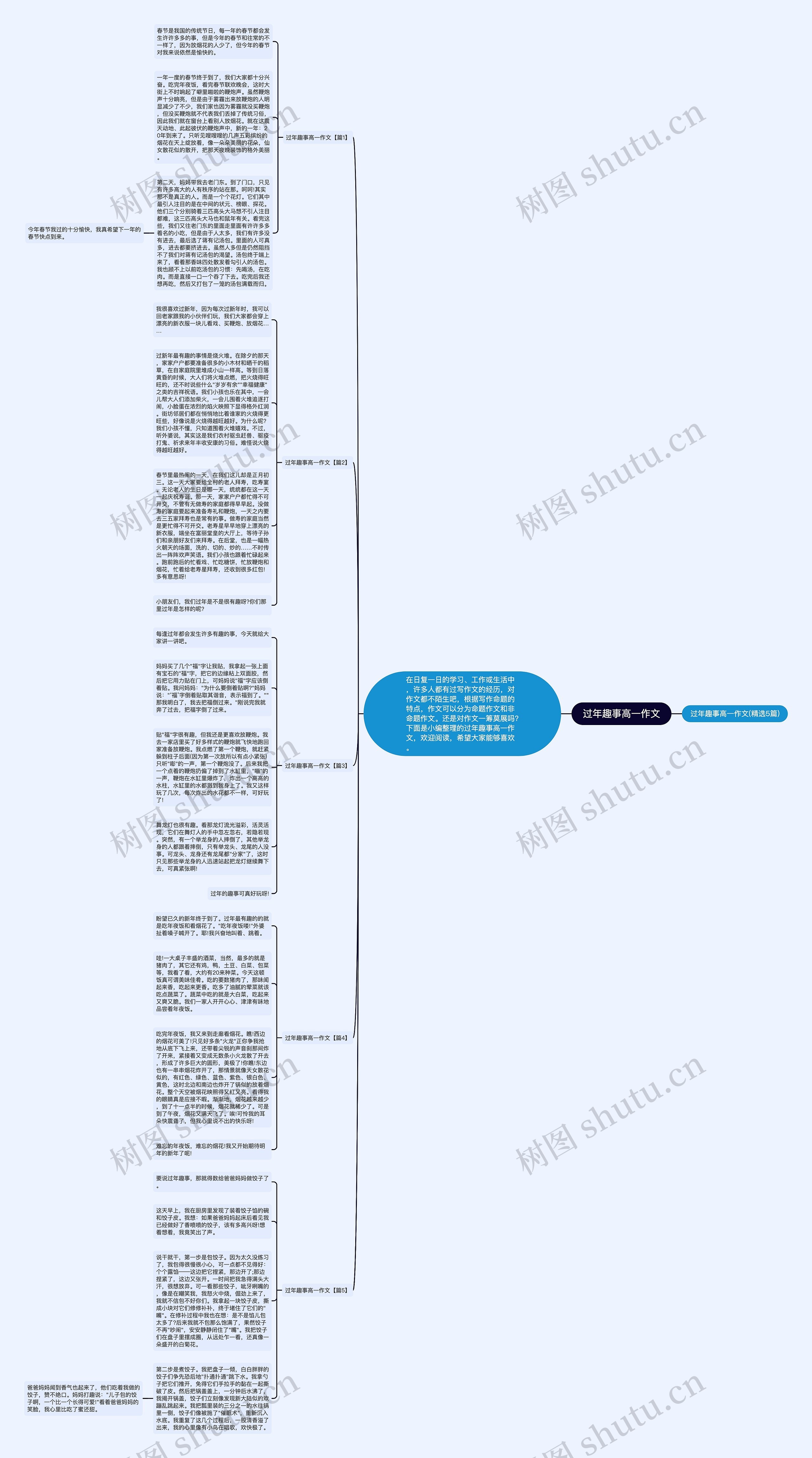 过年趣事高一作文思维导图