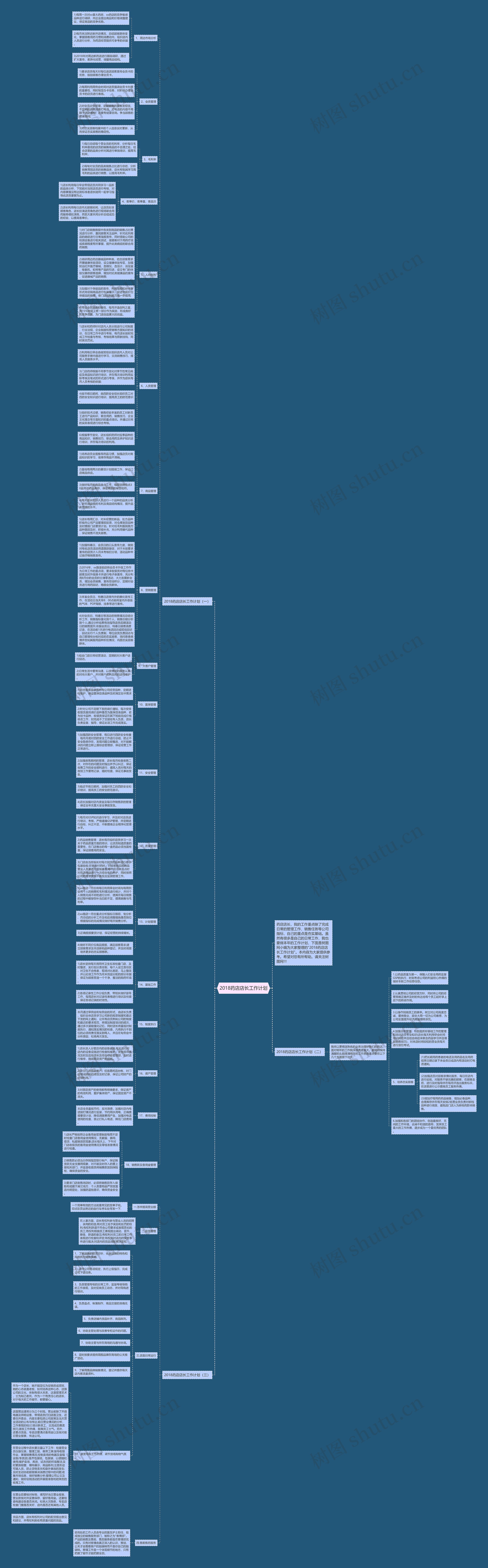 2018药店店长工作计划思维导图