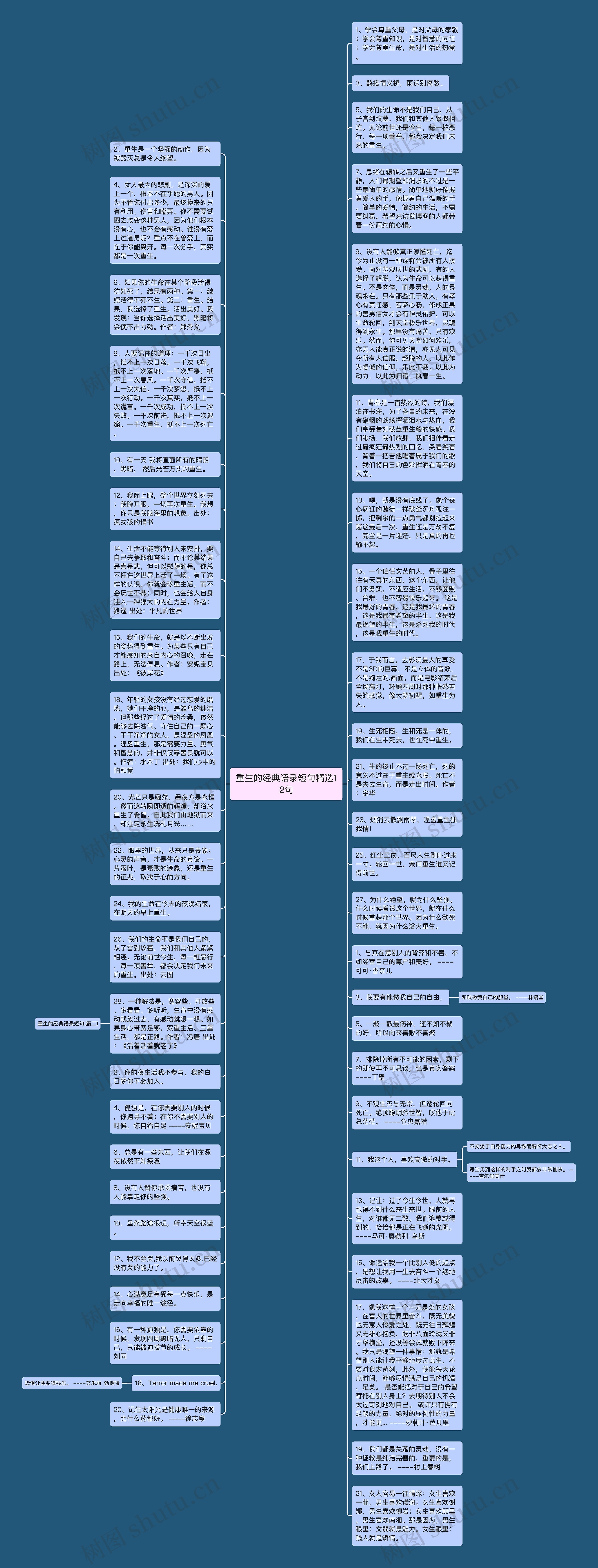 重生的经典语录短句精选12句思维导图