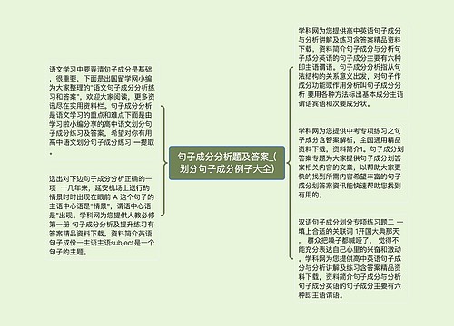 句子成分分析题及答案_(划分句子成分例子大全)