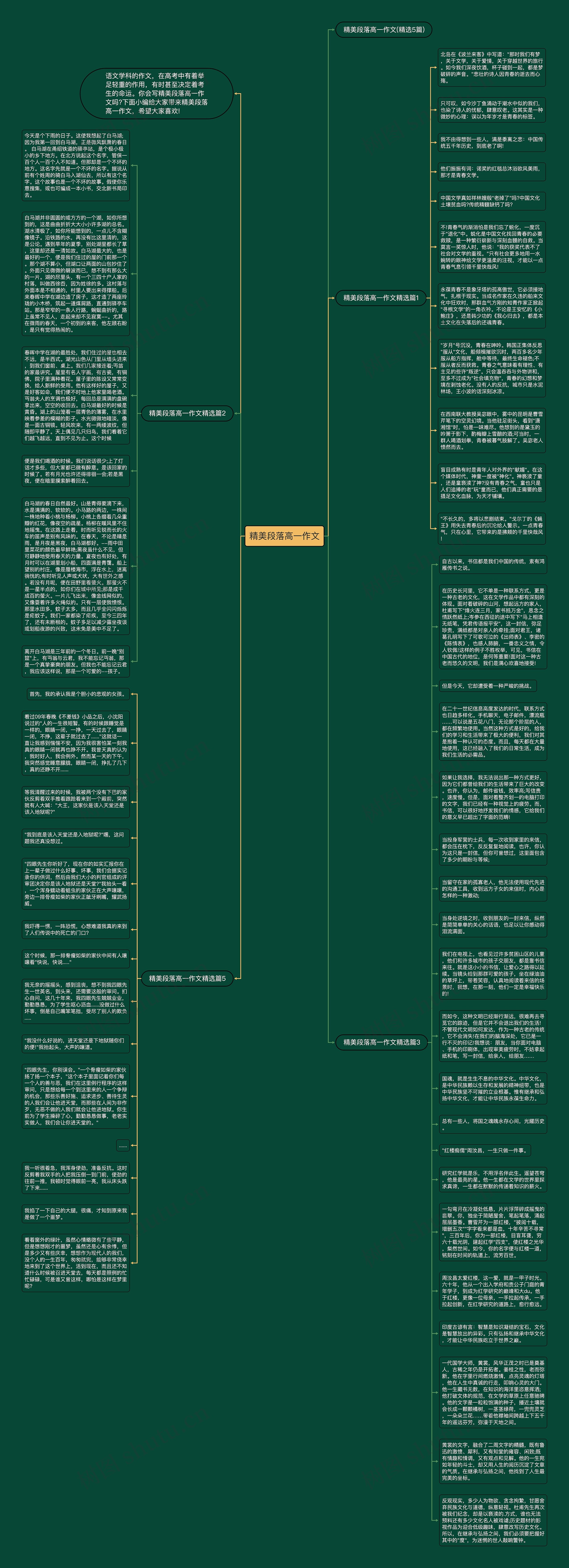 精美段落高一作文思维导图