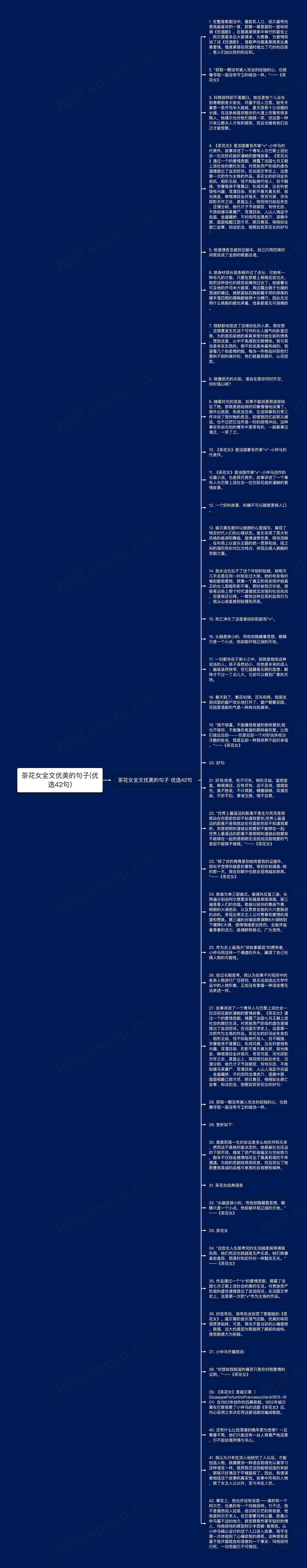 茶花女全文优美的句子(优选42句)思维导图