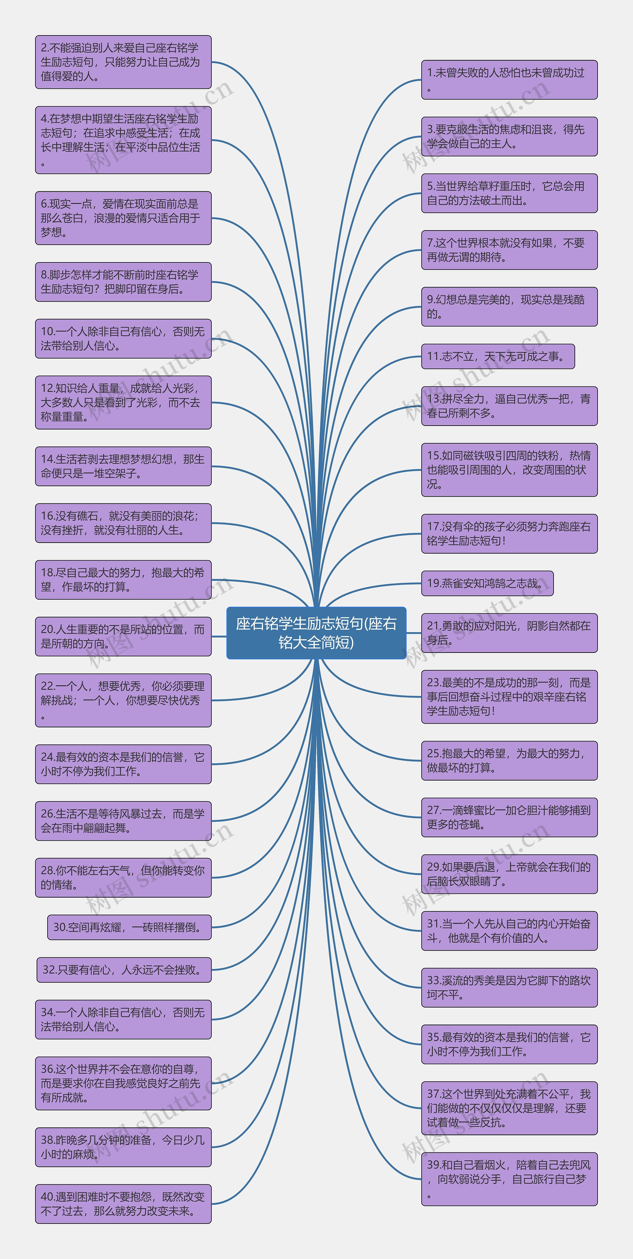 座右铭学生励志短句(座右铭大全简短)思维导图