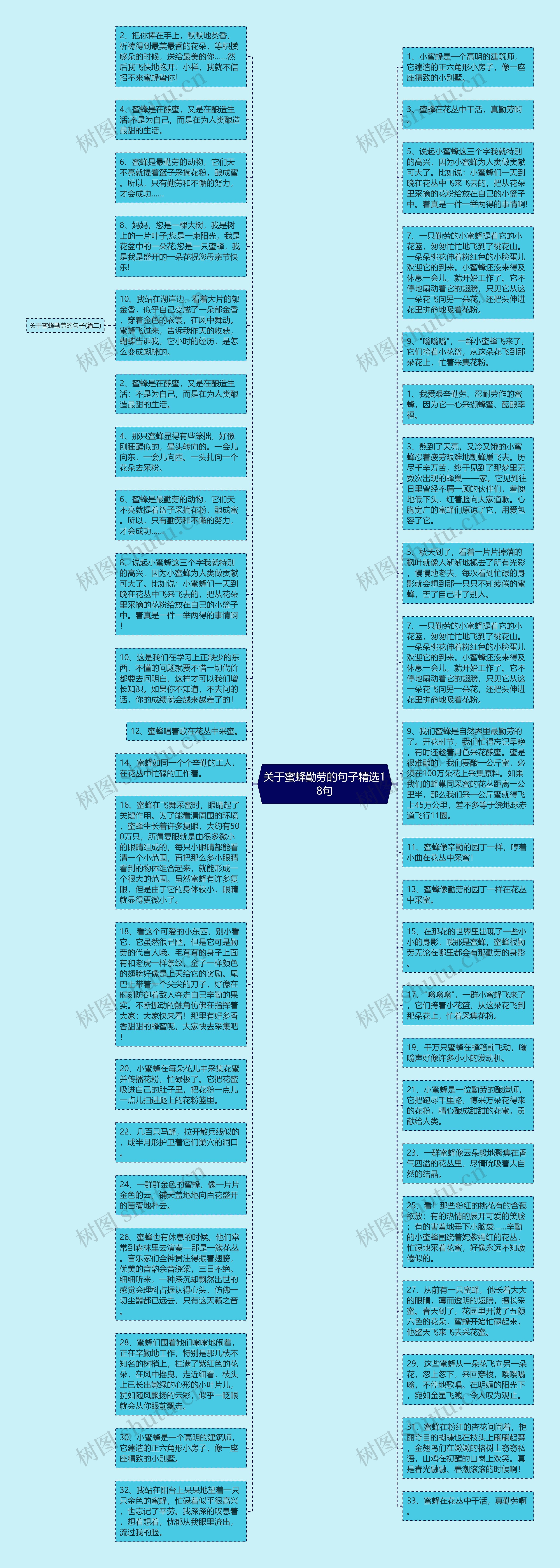 关于蜜蜂勤劳的句子精选18句思维导图