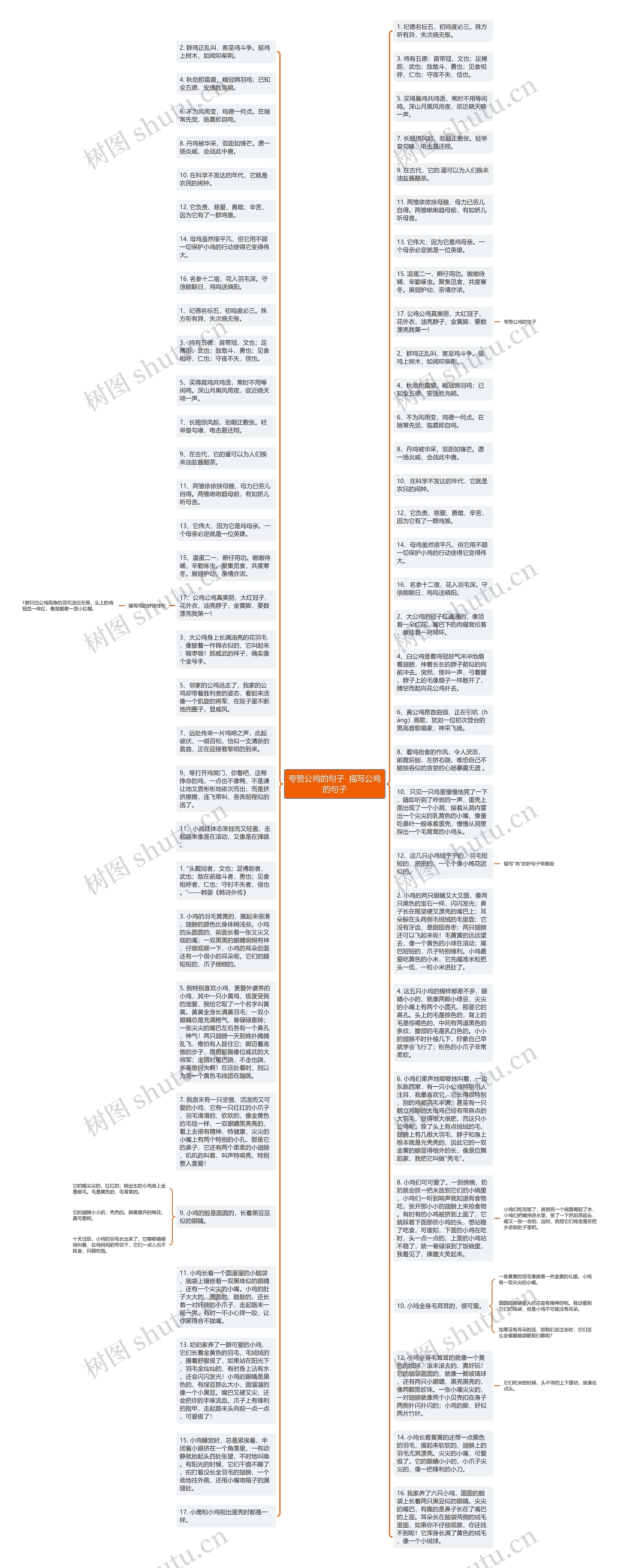 夸赞公鸡的句子  描写公鸡的句子思维导图