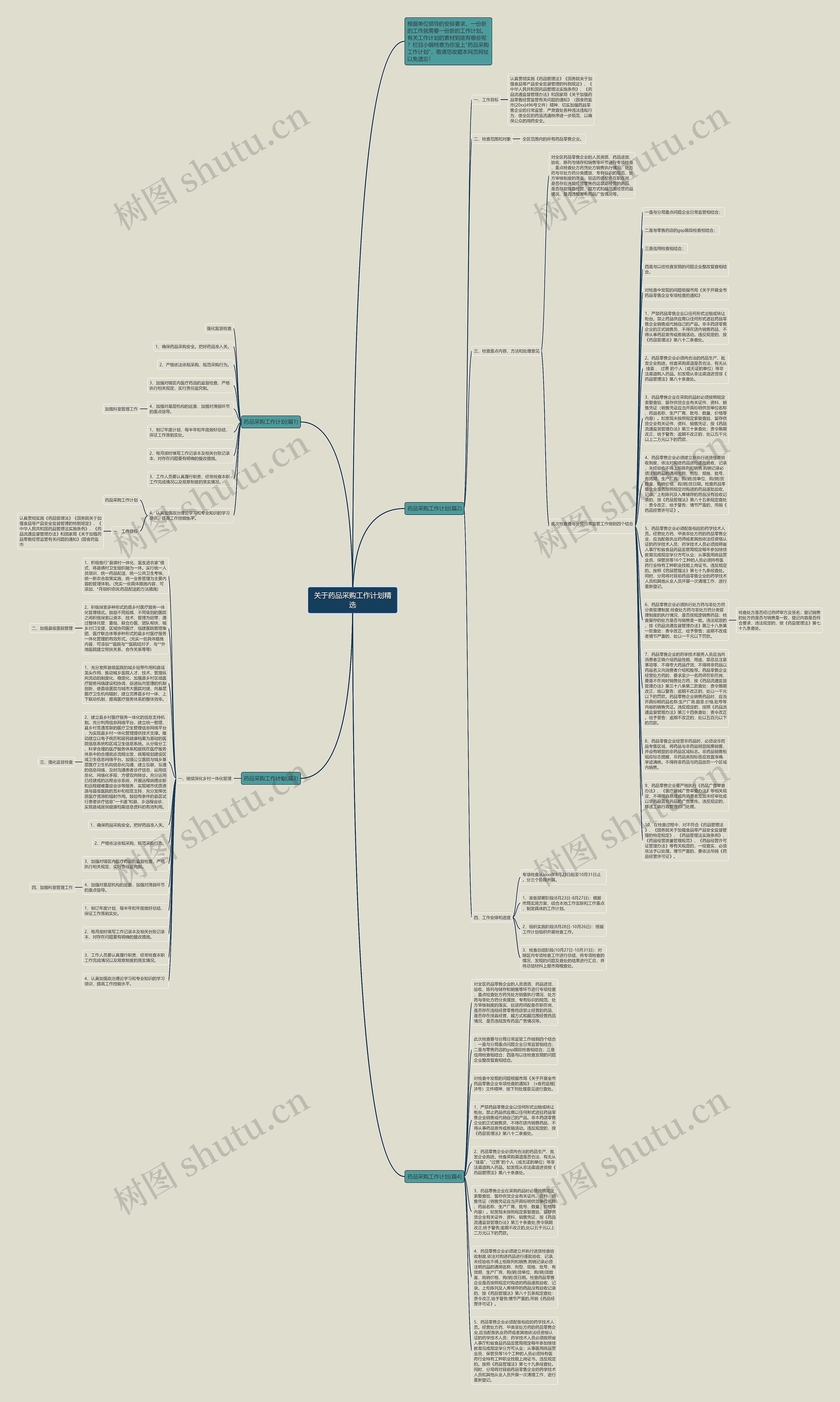 关于药品采购工作计划精选思维导图