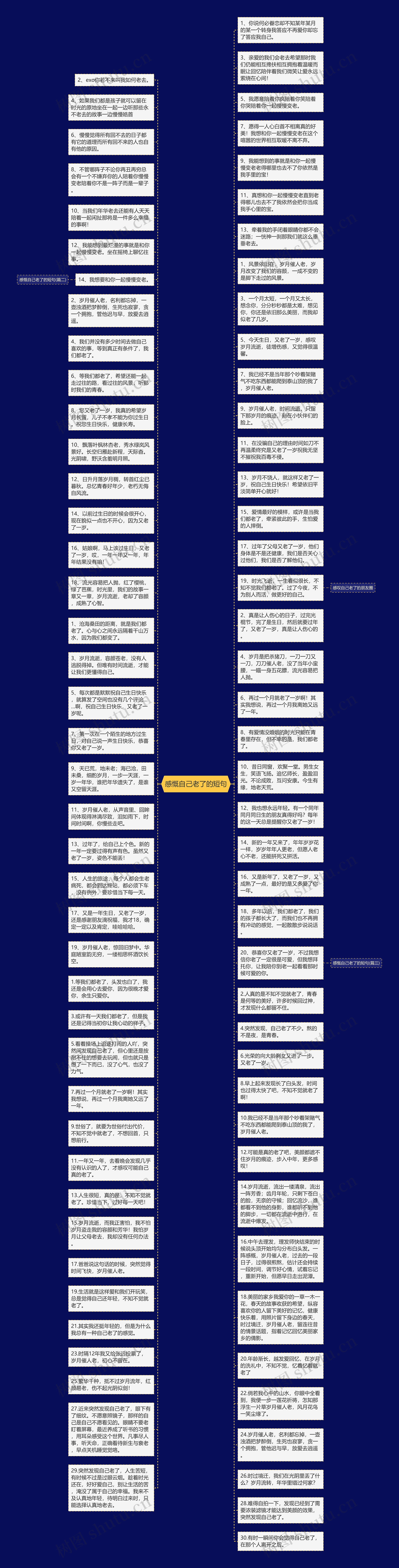 感慨自己老了的短句思维导图