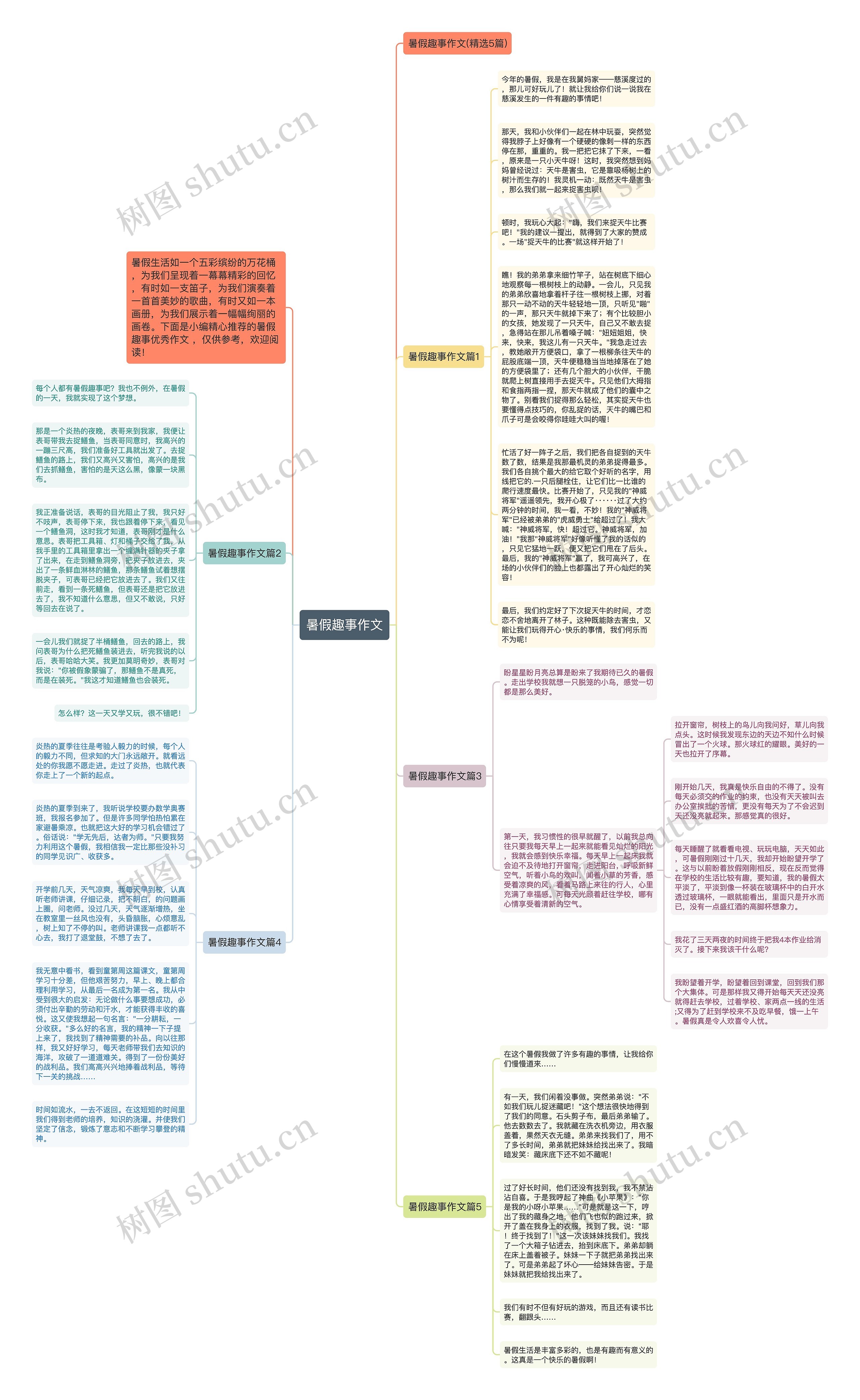 暑假趣事作文思维导图