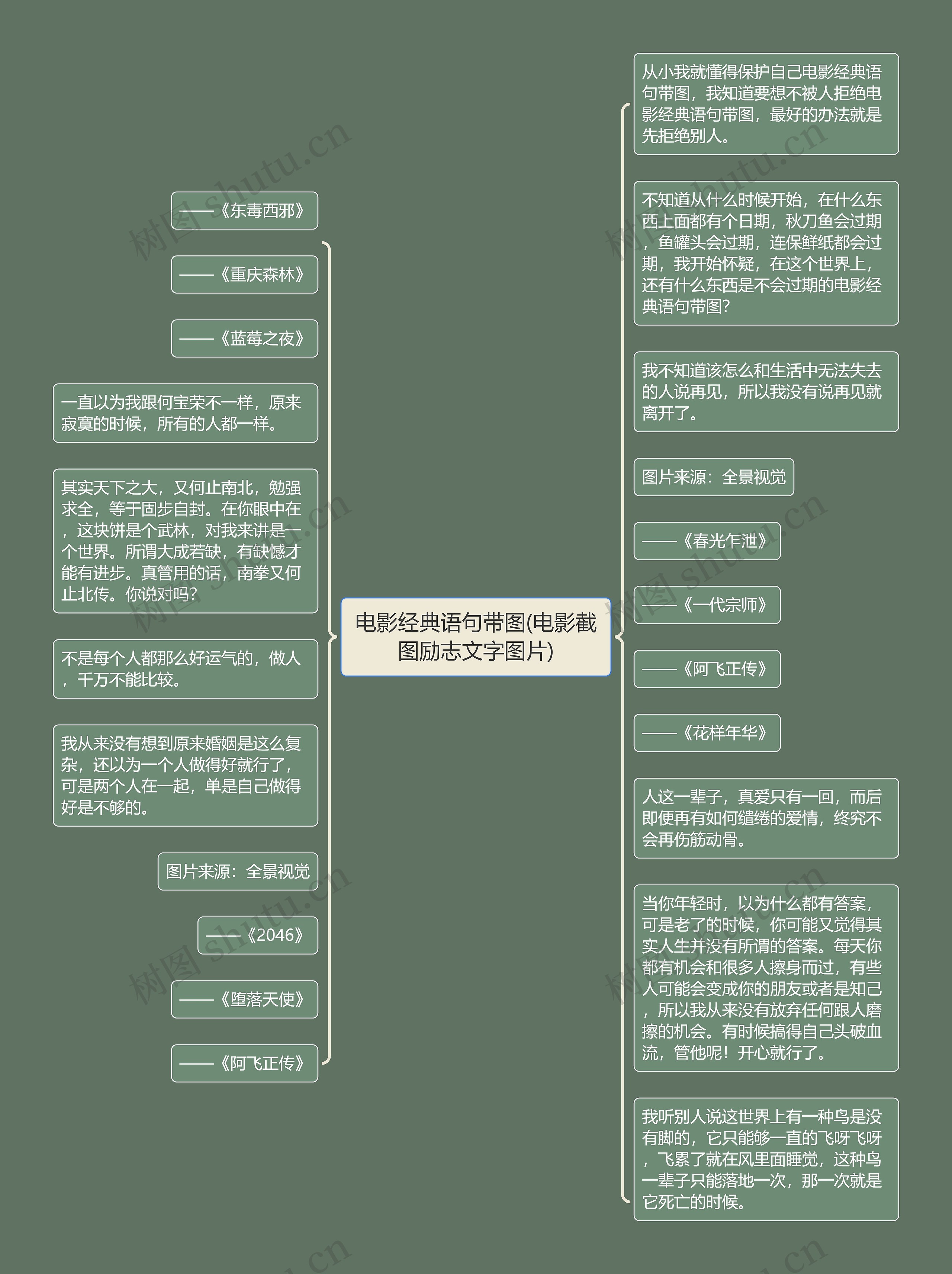 电影经典语句带图(电影截图励志文字图片)思维导图