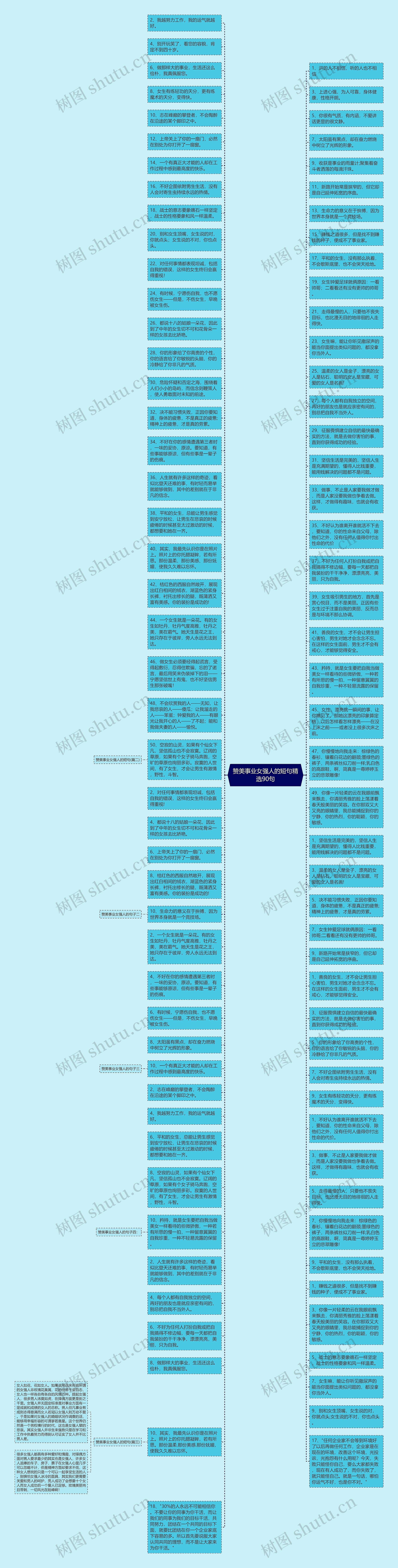 赞美事业女强人的短句精选90句思维导图