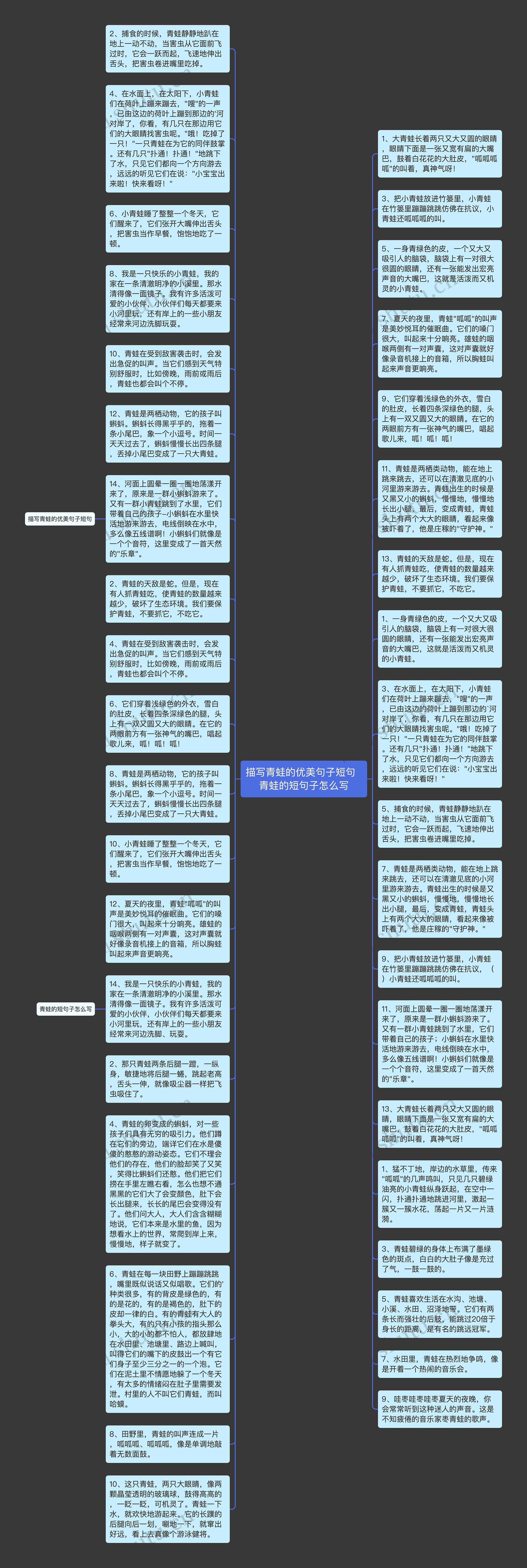 描写青蛙的优美句子短句  青蛙的短句子怎么写思维导图