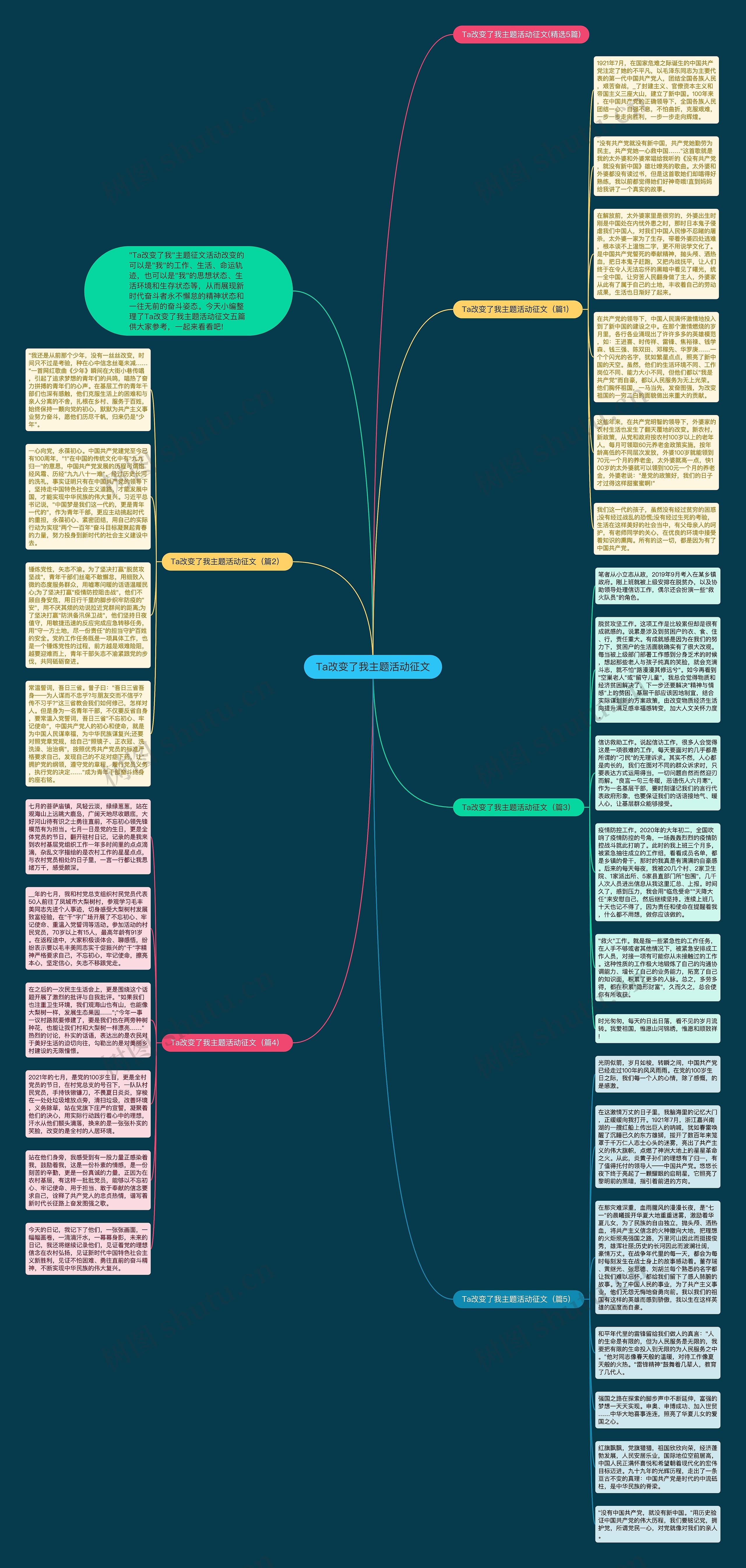 Ta改变了我主题活动征文思维导图