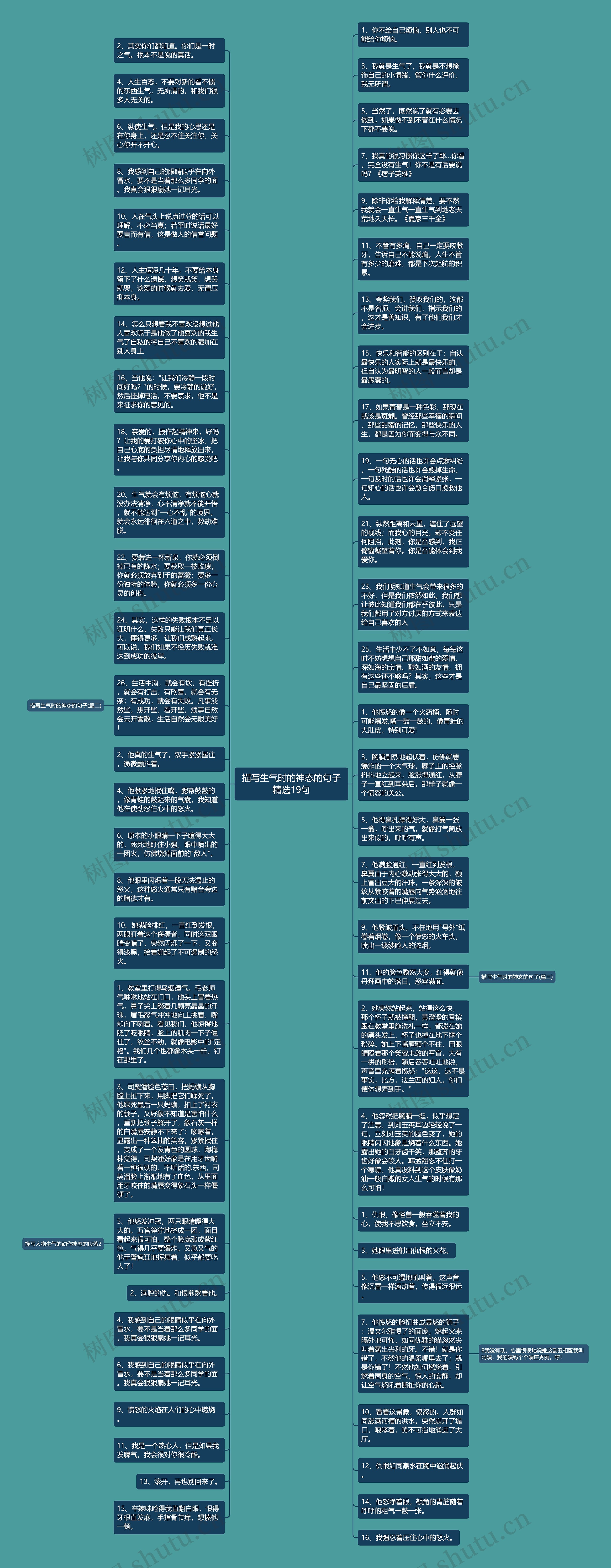 描写生气时的神态的句子精选19句思维导图