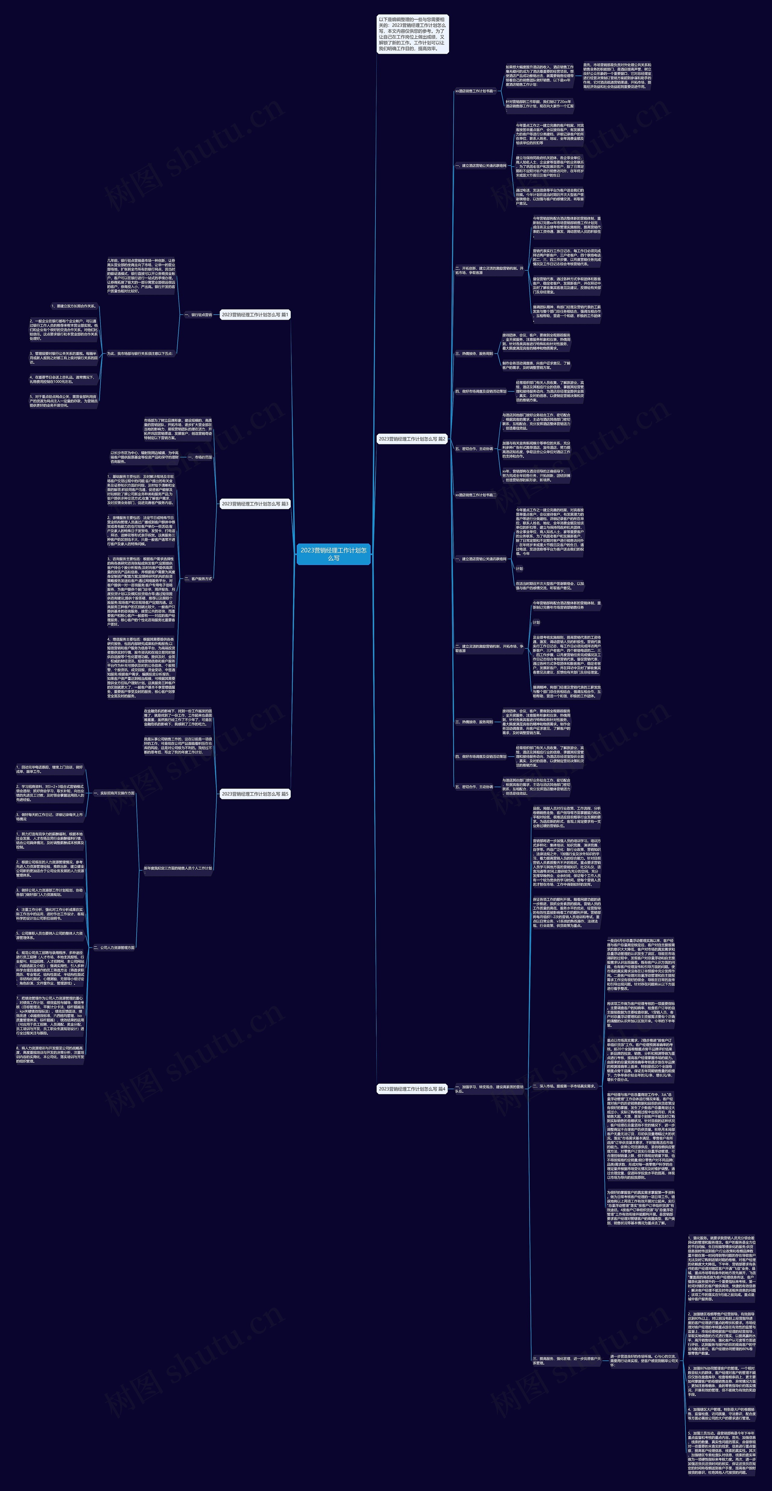 2023营销经理工作计划怎么写思维导图