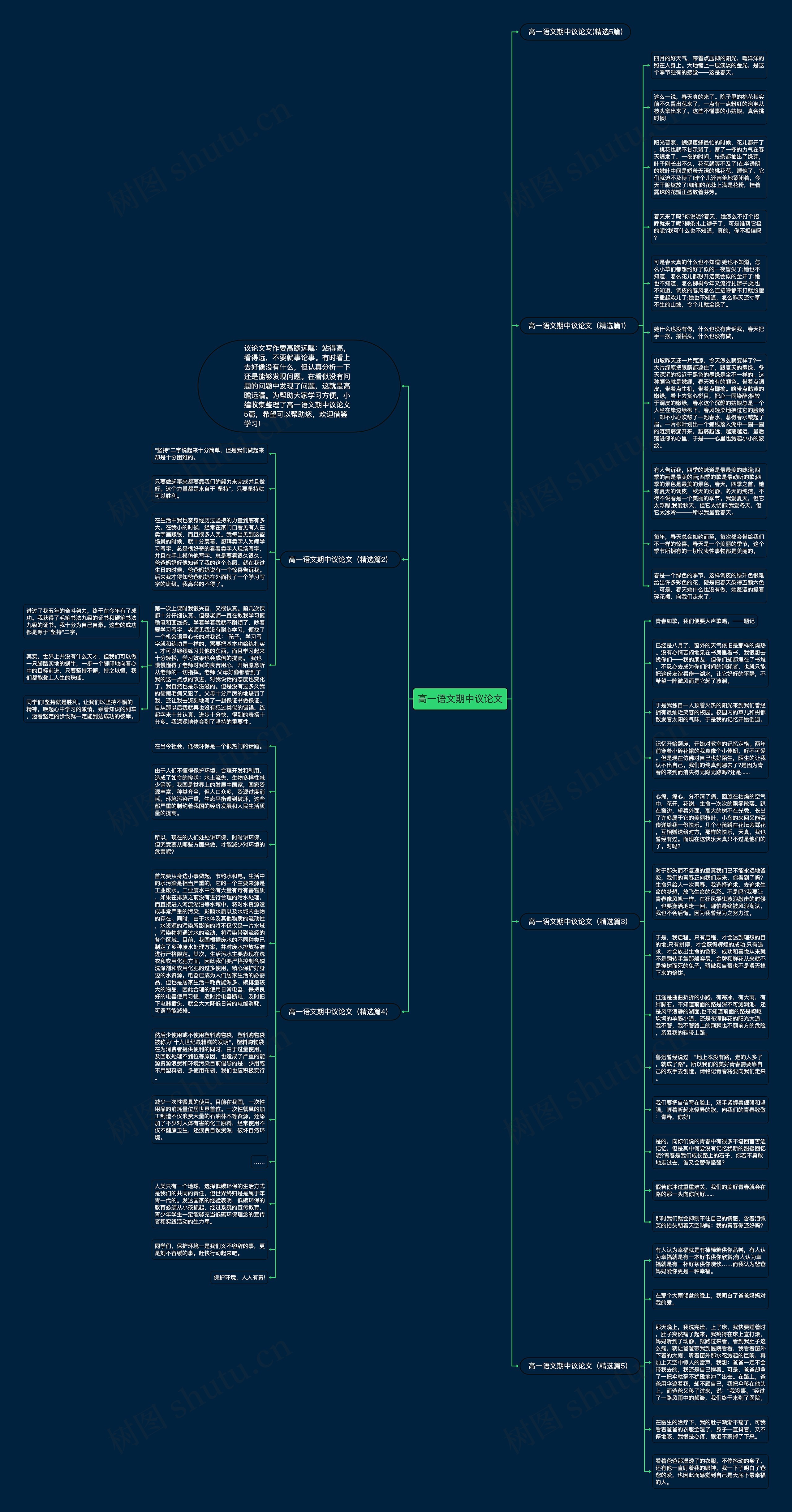 高一语文期中议论文思维导图
