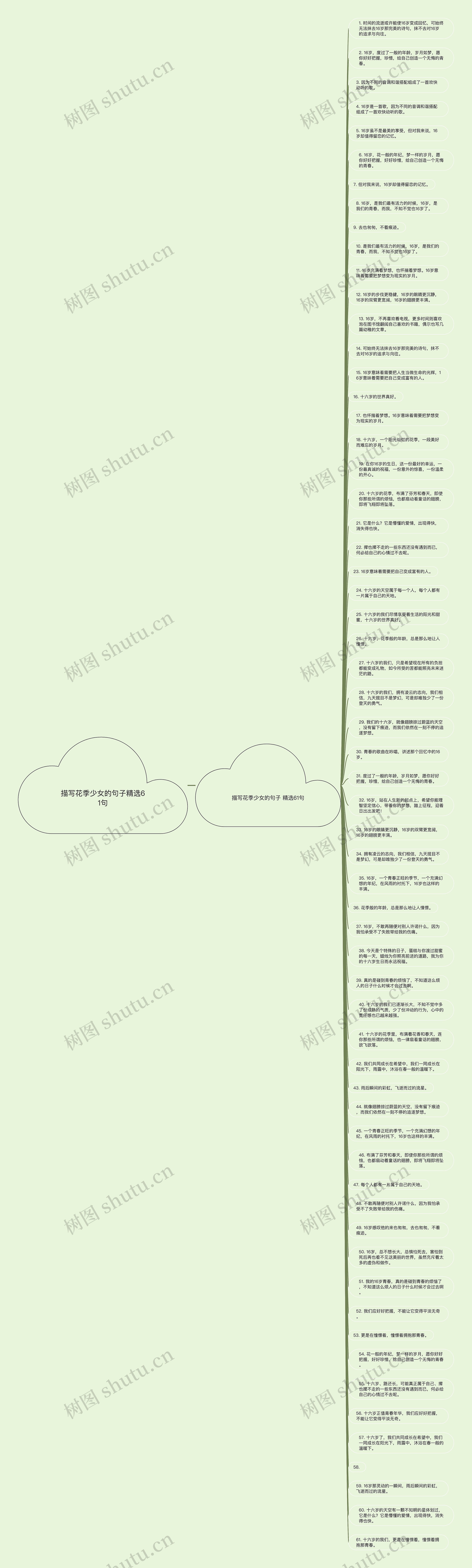 描写花季少女的句子精选61句思维导图