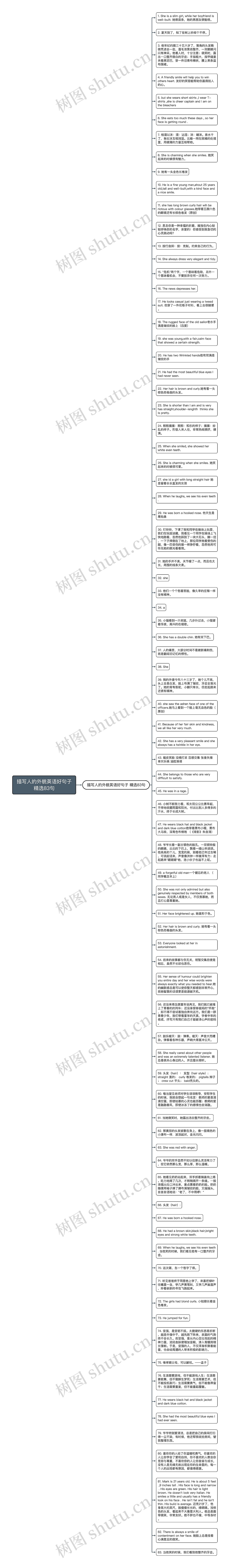 描写人的外貌英语好句子精选83句思维导图