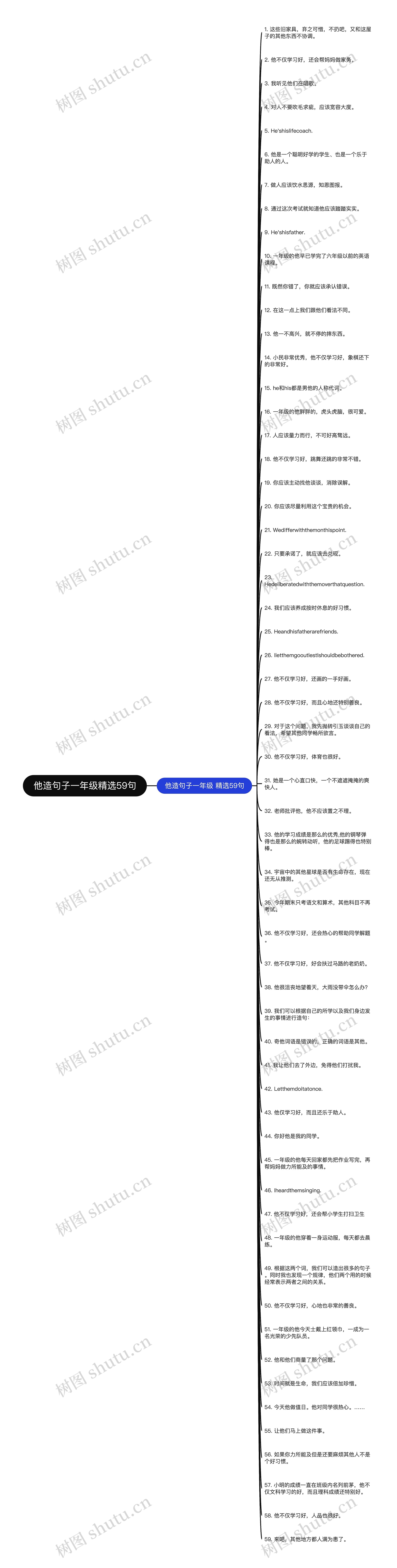 他造句子一年级精选59句