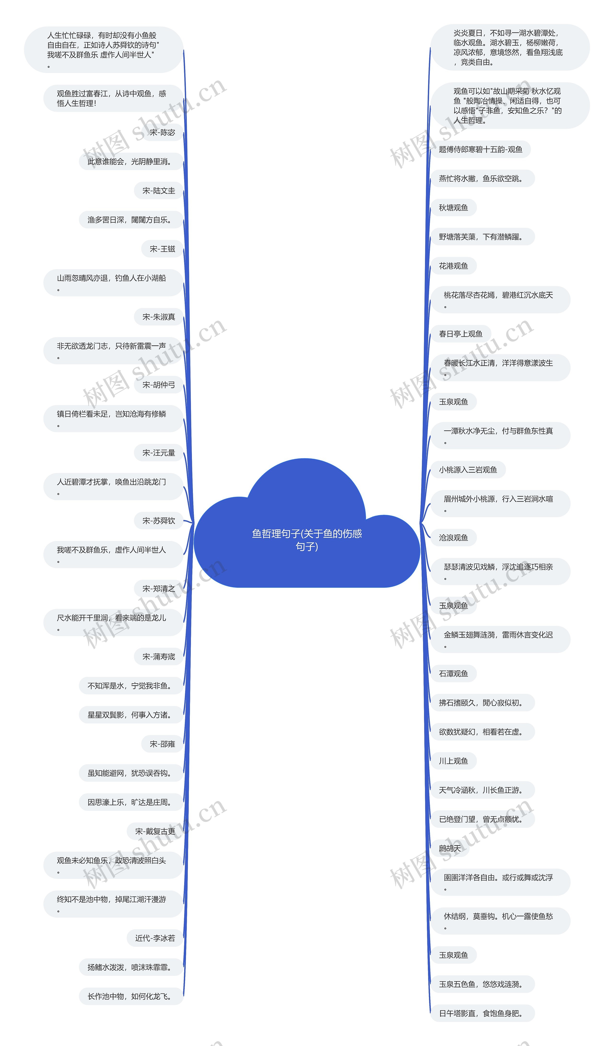 鱼哲理句子(关于鱼的伤感句子)思维导图