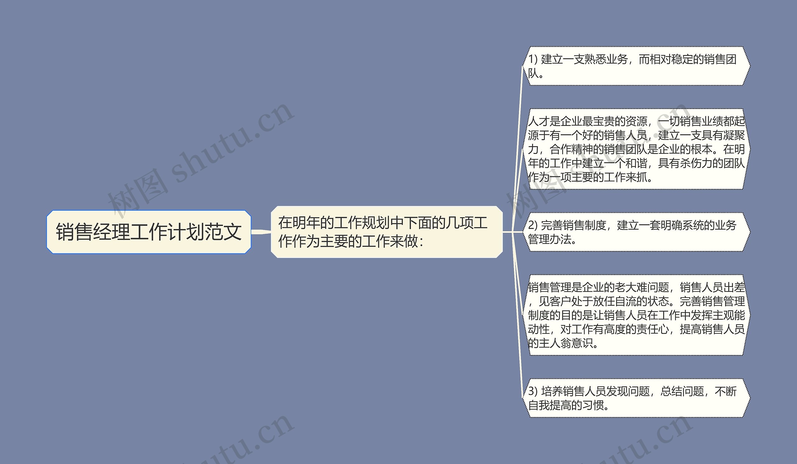 销售经理工作计划范文思维导图