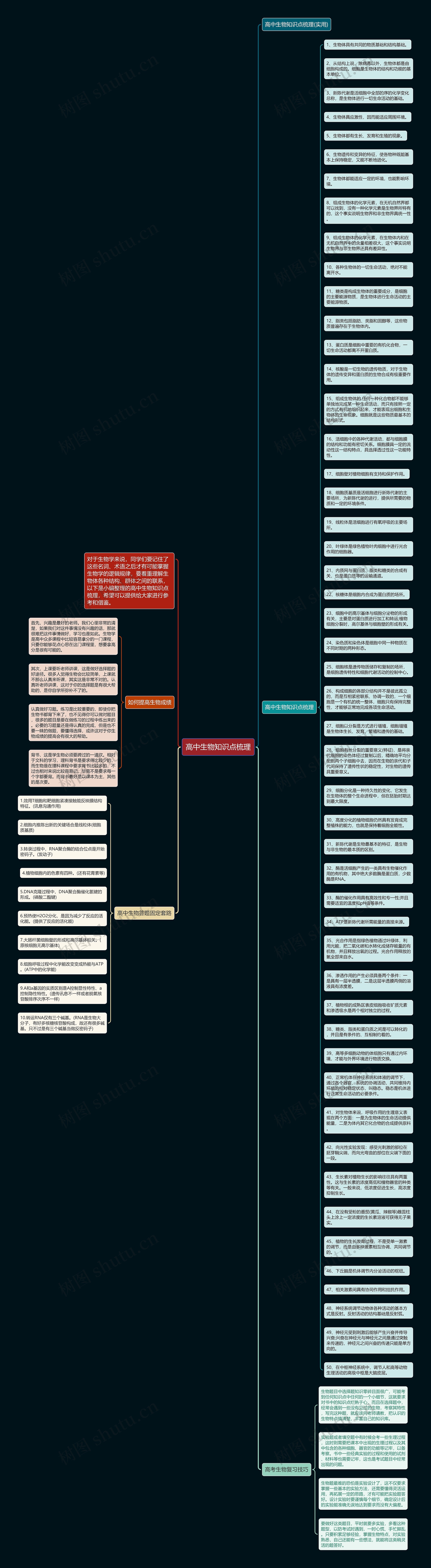 高中生物知识点梳理思维导图