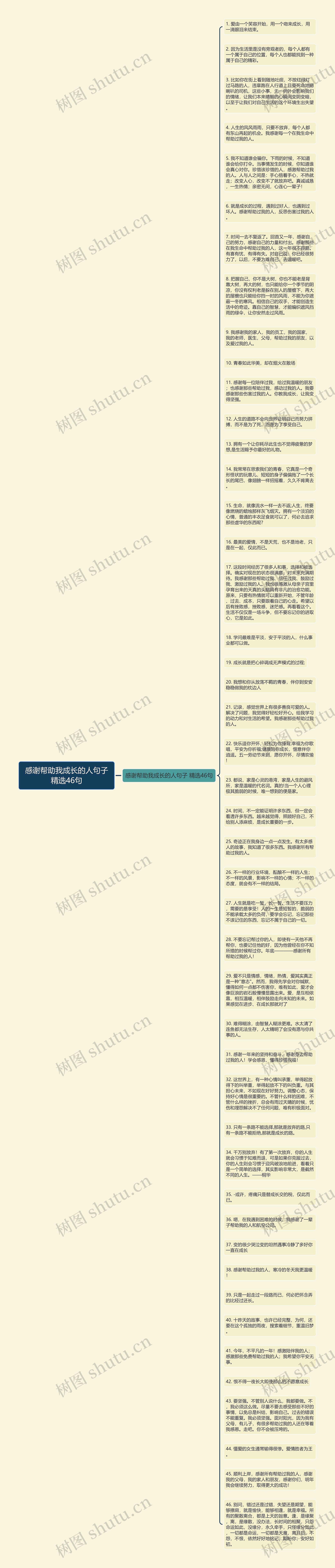 感谢帮助我成长的人句子精选46句思维导图