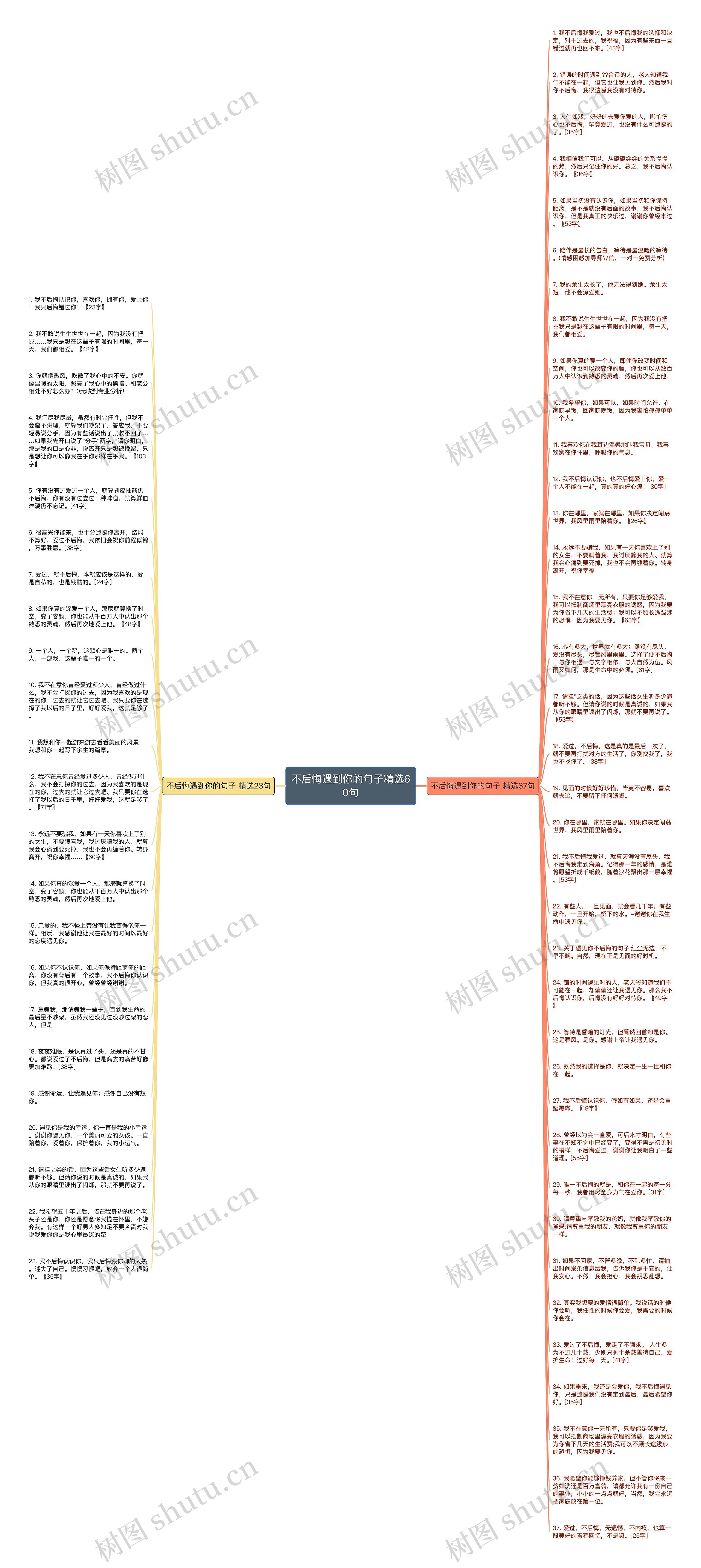 不后悔遇到你的句子精选60句思维导图