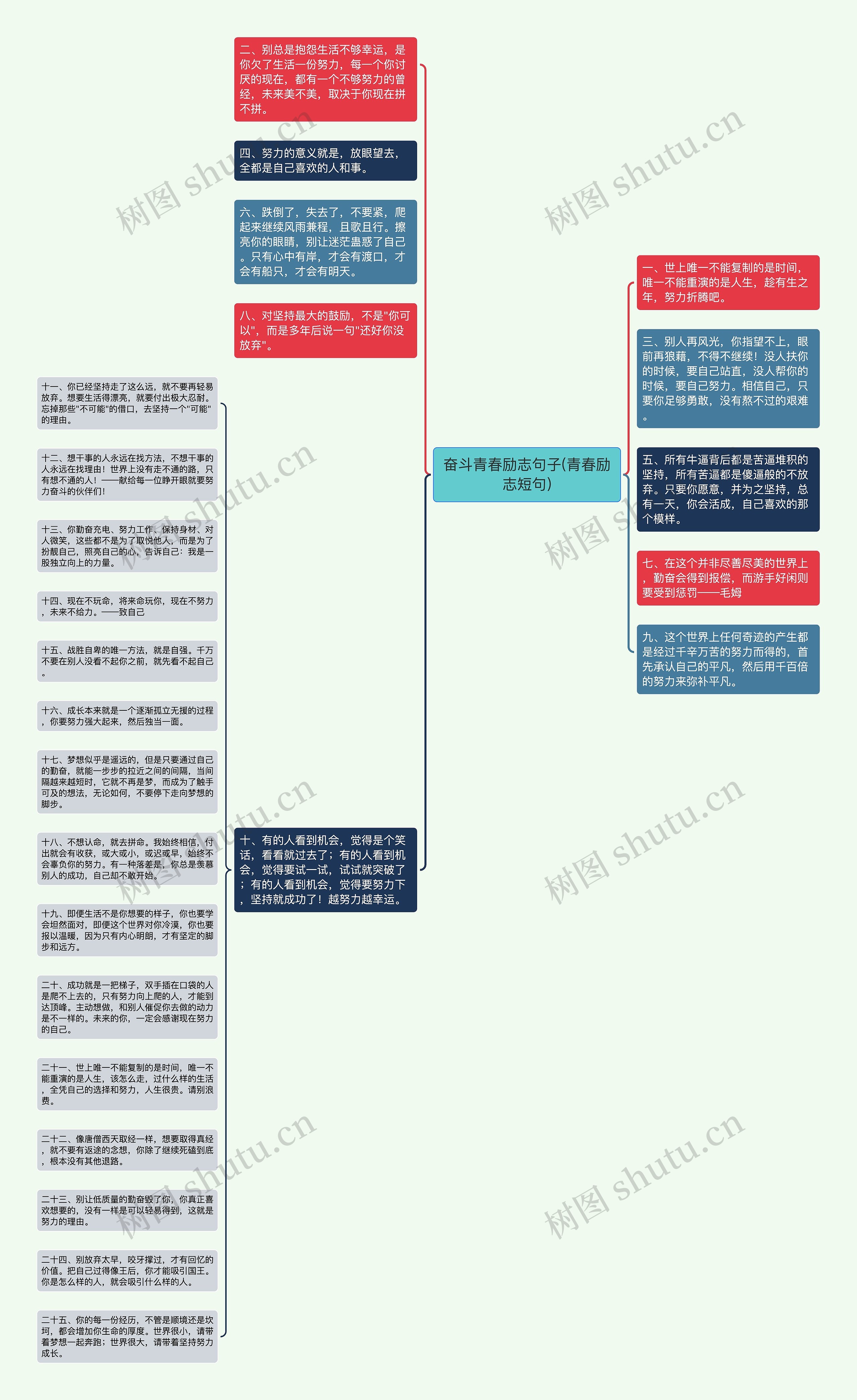 奋斗青春励志句子(青春励志短句)思维导图