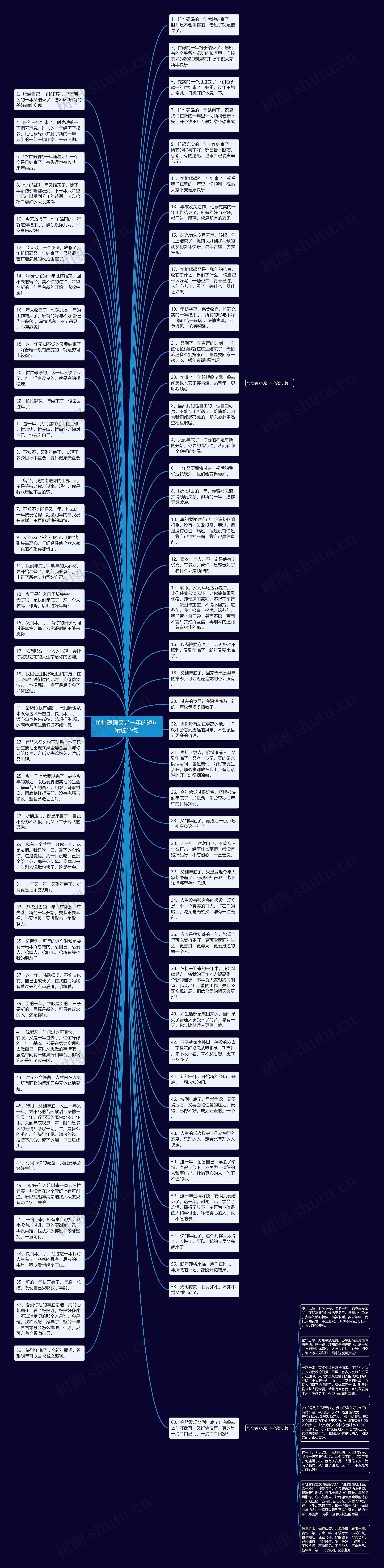 忙忙碌碌又是一年的短句精选19句思维导图