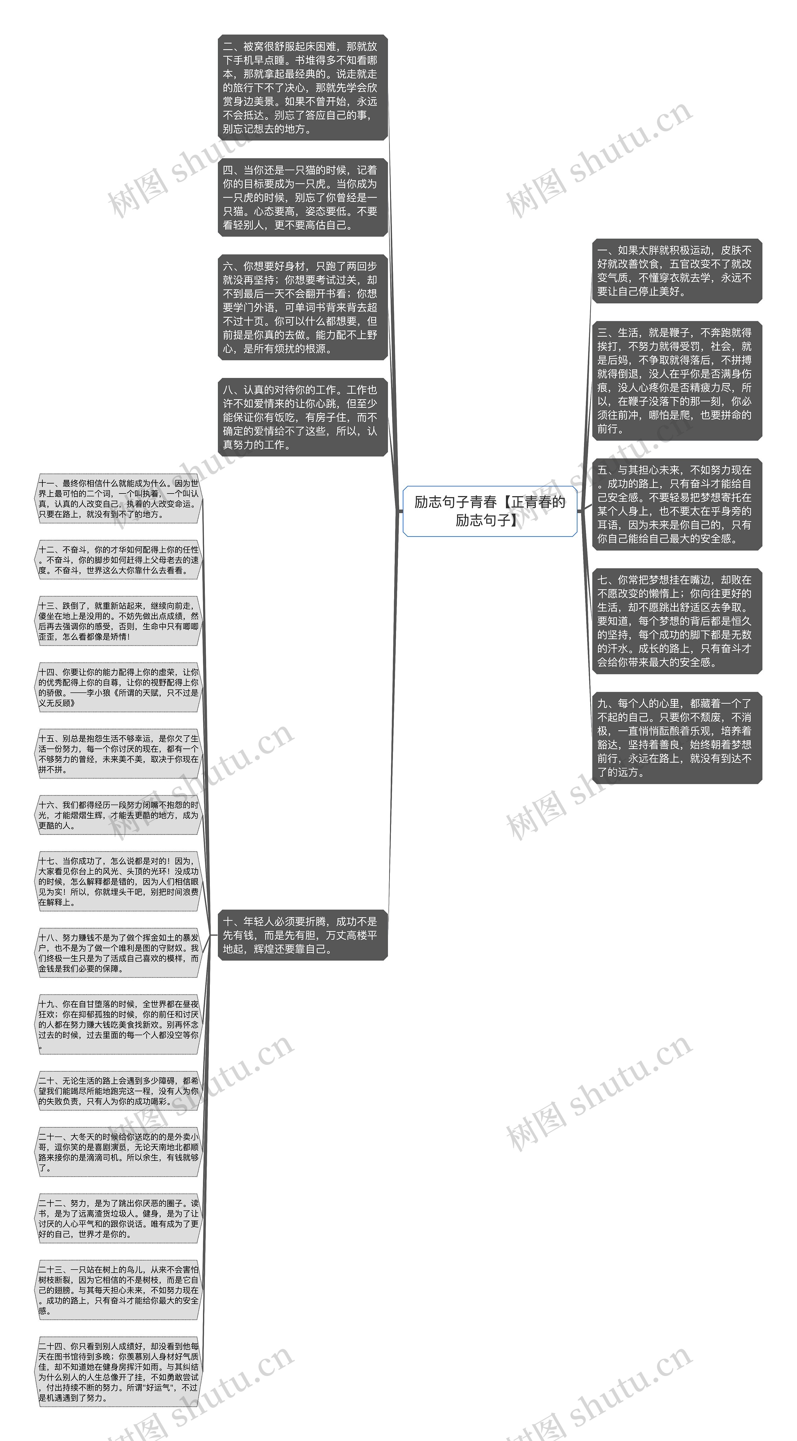 励志句子青春【正青春的励志句子】思维导图