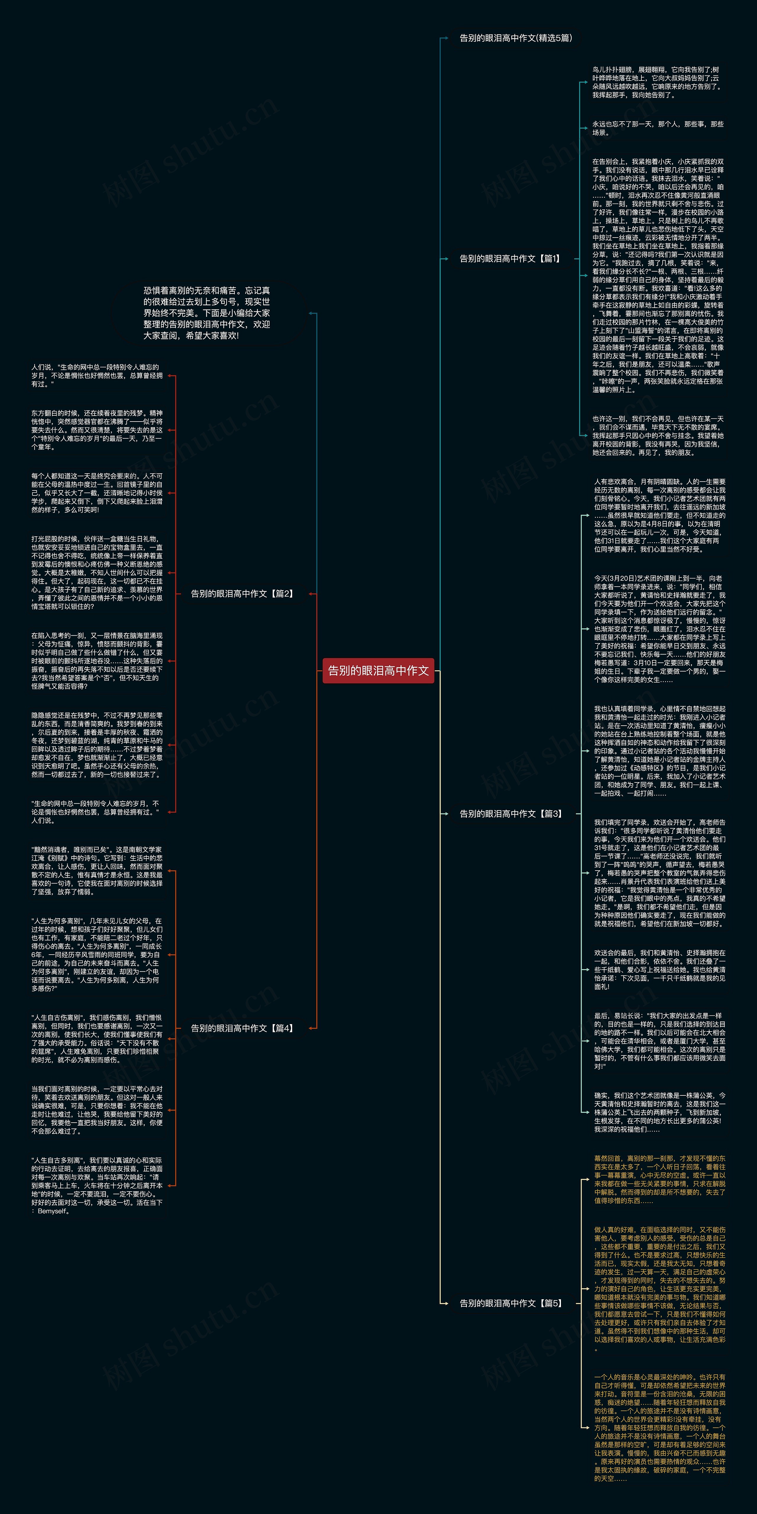 告别的眼泪高中作文思维导图