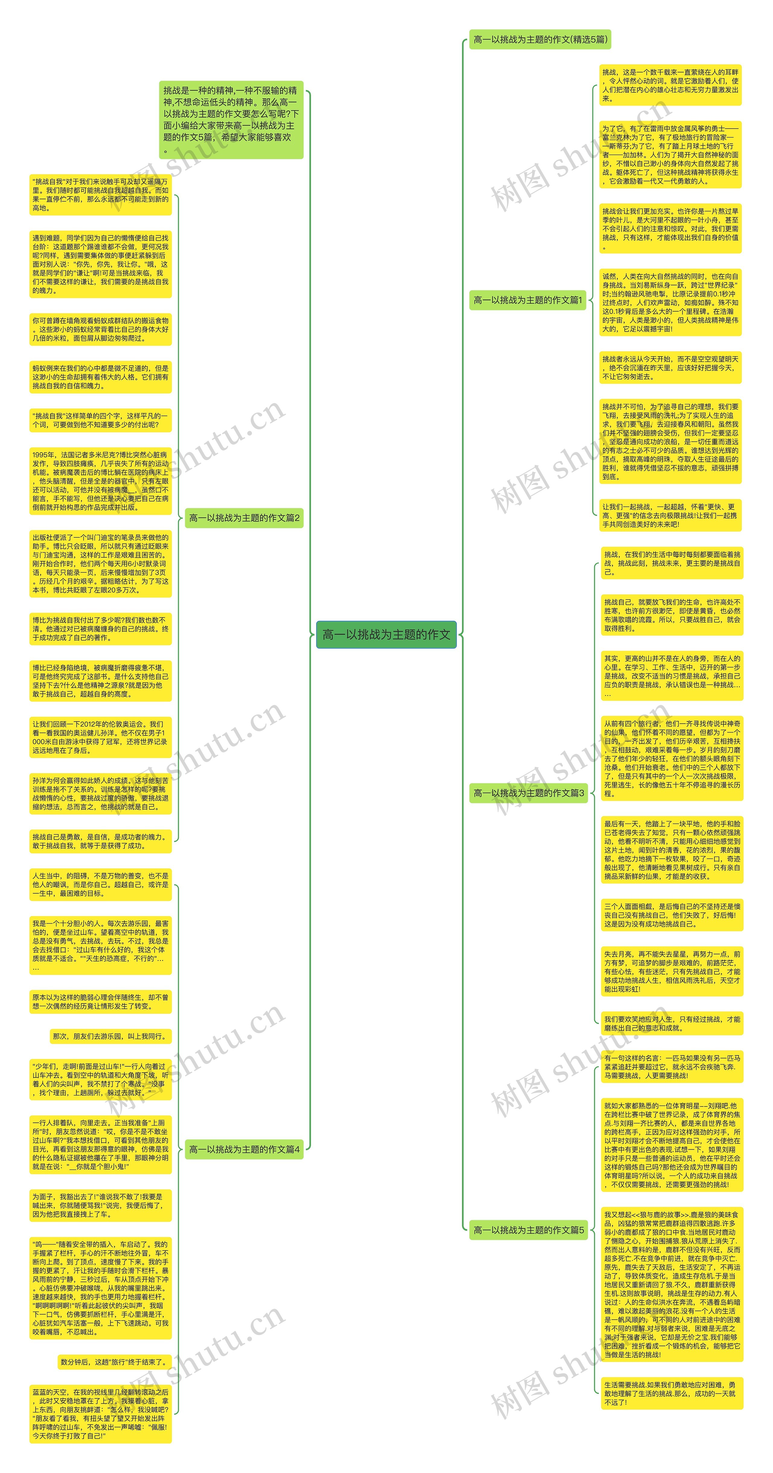 高一以挑战为主题的作文思维导图