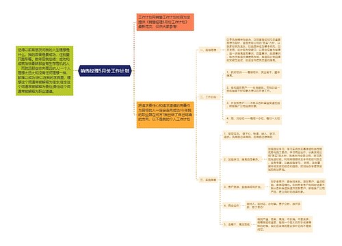 销售经理5月份工作计划