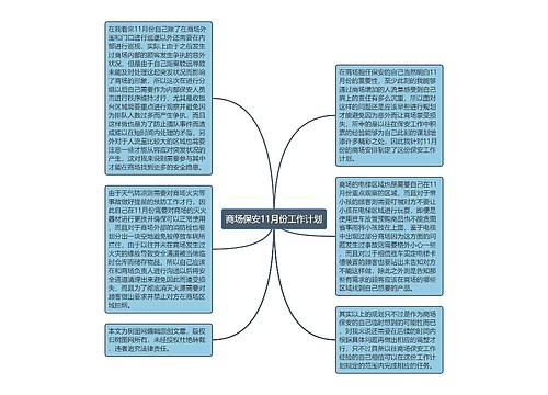 商场保安11月份工作计划