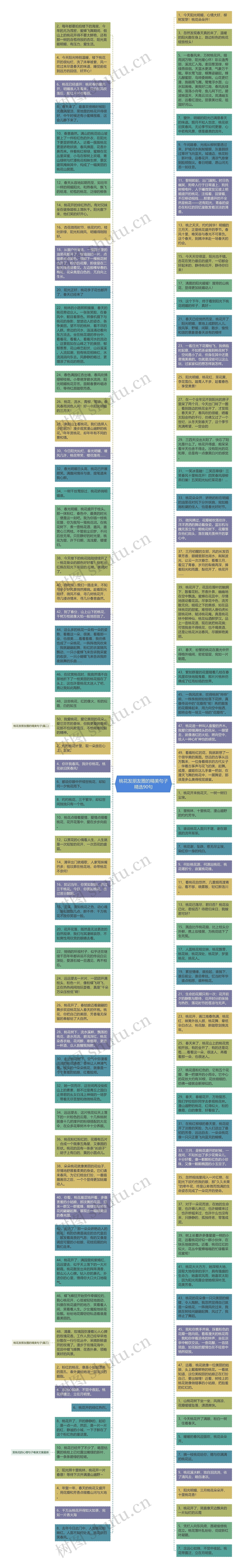 桃花发朋友圈的精美句子精选90句思维导图