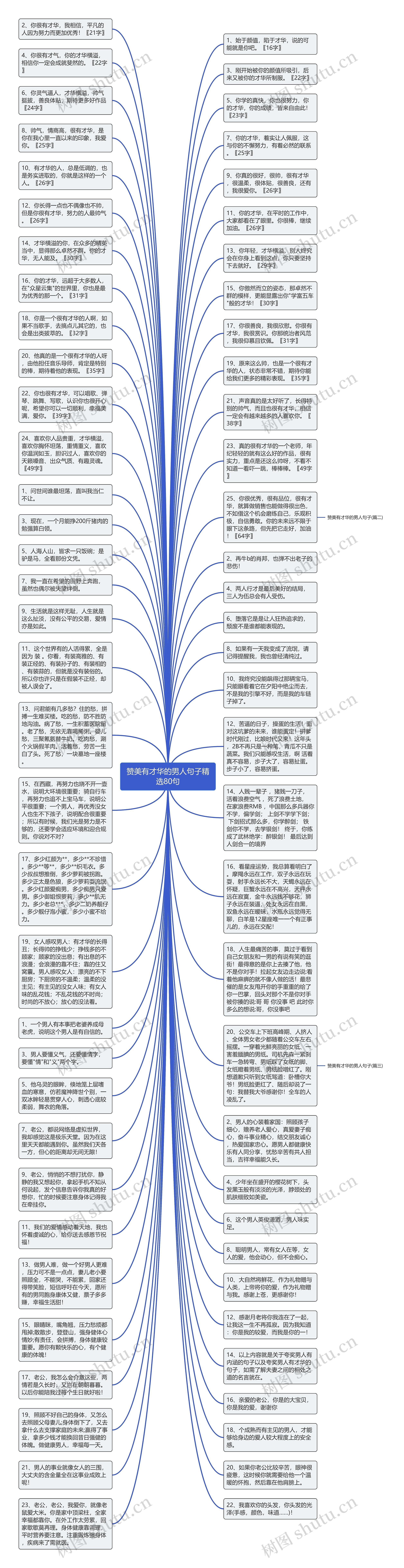 赞美有才华的男人句子精选80句思维导图