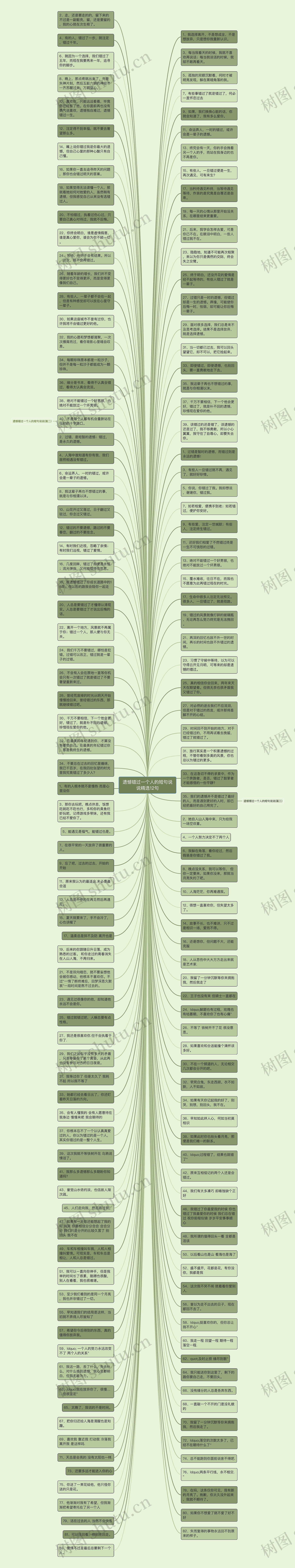 遗憾错过一个人的短句说说精选12句思维导图