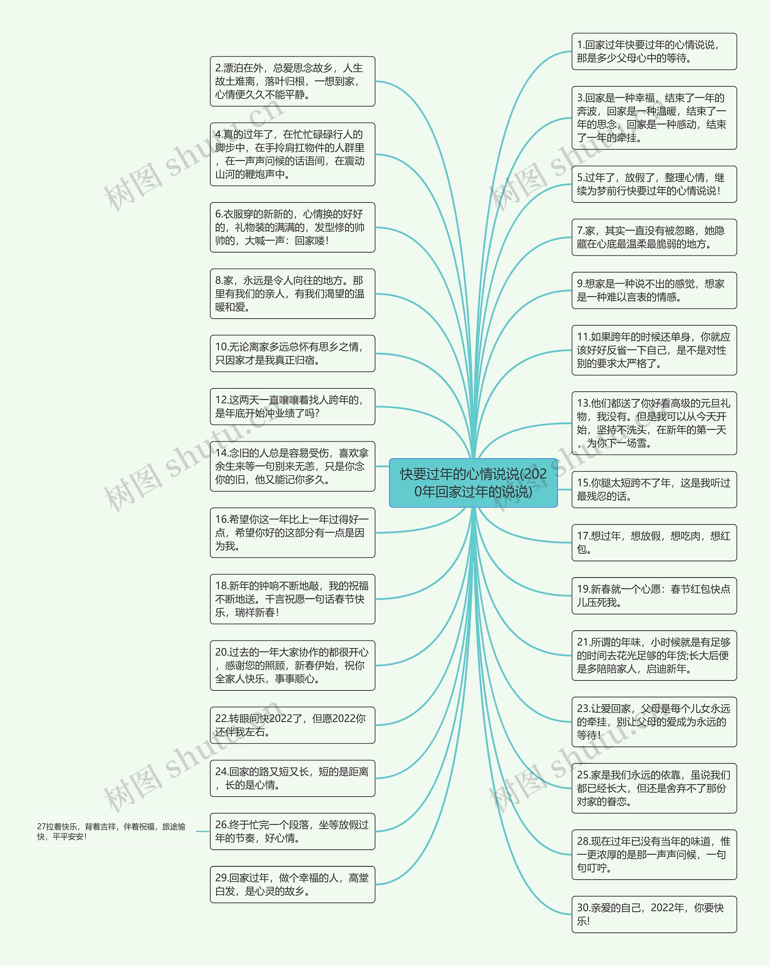 快要过年的心情说说(2020年回家过年的说说)思维导图