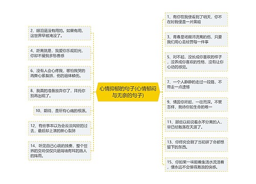 心情抑郁的句子(心情郁闷与无奈的句子)