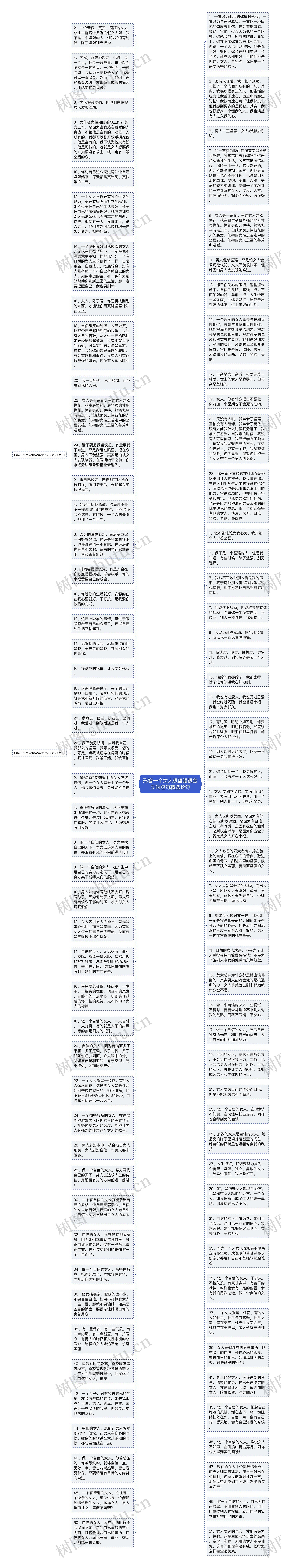 形容一个女人很坚强很独立的短句精选12句思维导图