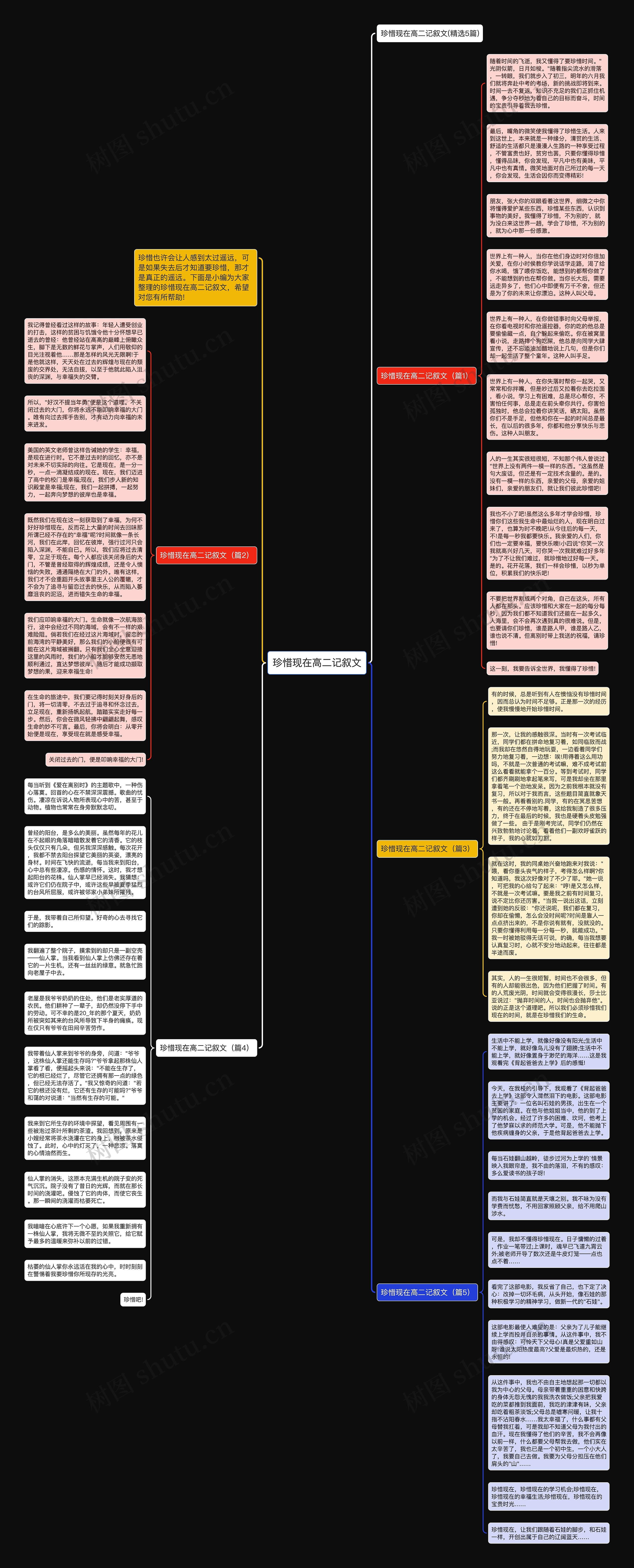 珍惜现在高二记叙文思维导图高清图 珍惜现在高二记叙文思维导图