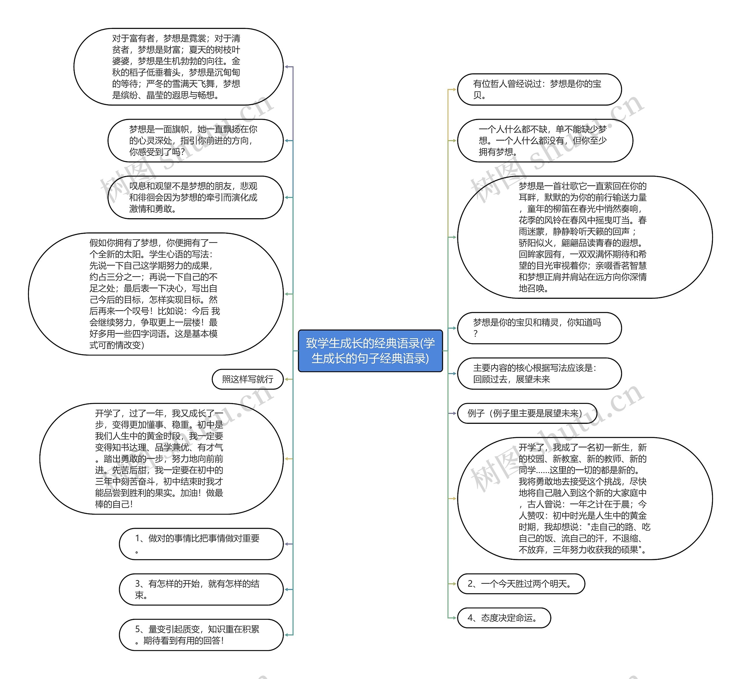 致学生成长的经典语录(学生成长的句子经典语录)思维导图