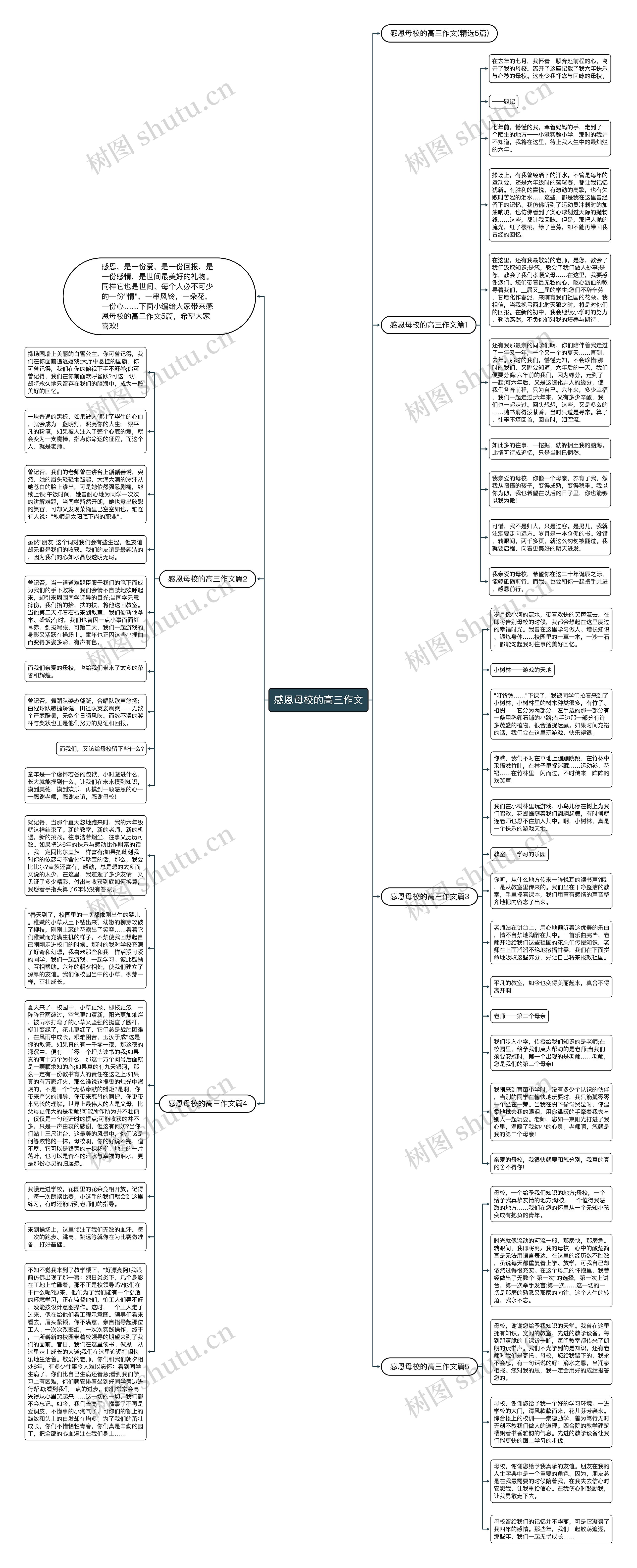 感恩母校的高三作文思维导图