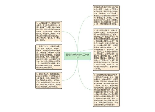 三月酒店保安个人工作计划