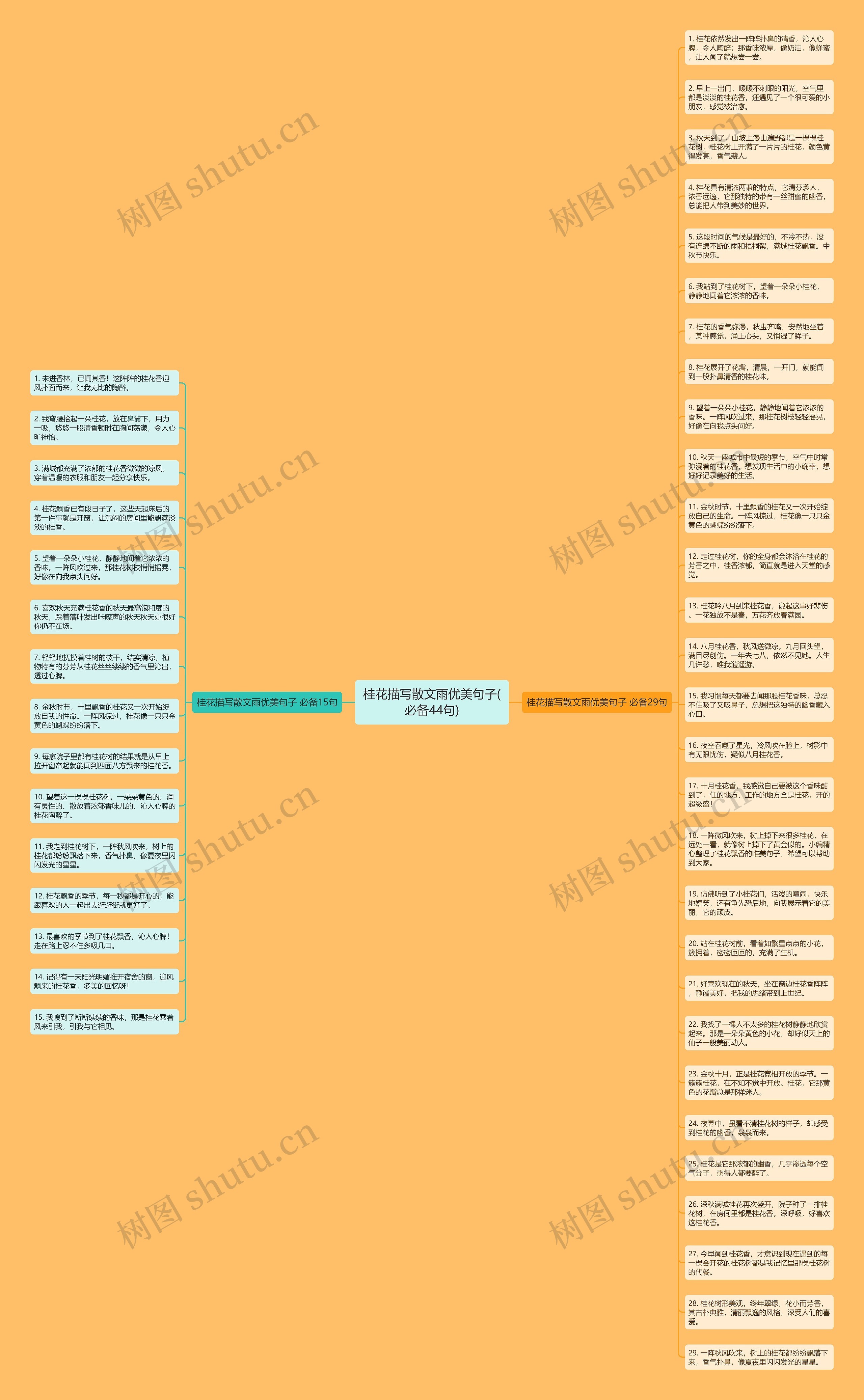 桂花描写散文雨优美句子(必备44句)思维导图